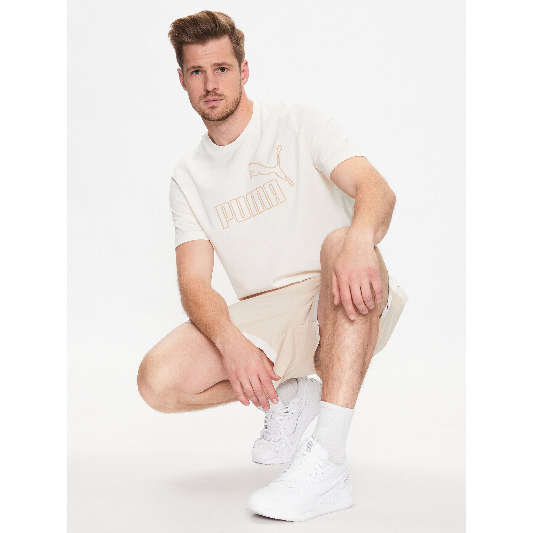 Puma Тишърт Essentials Elevated 673385 Бежов Regular Fit - Pepit.bg