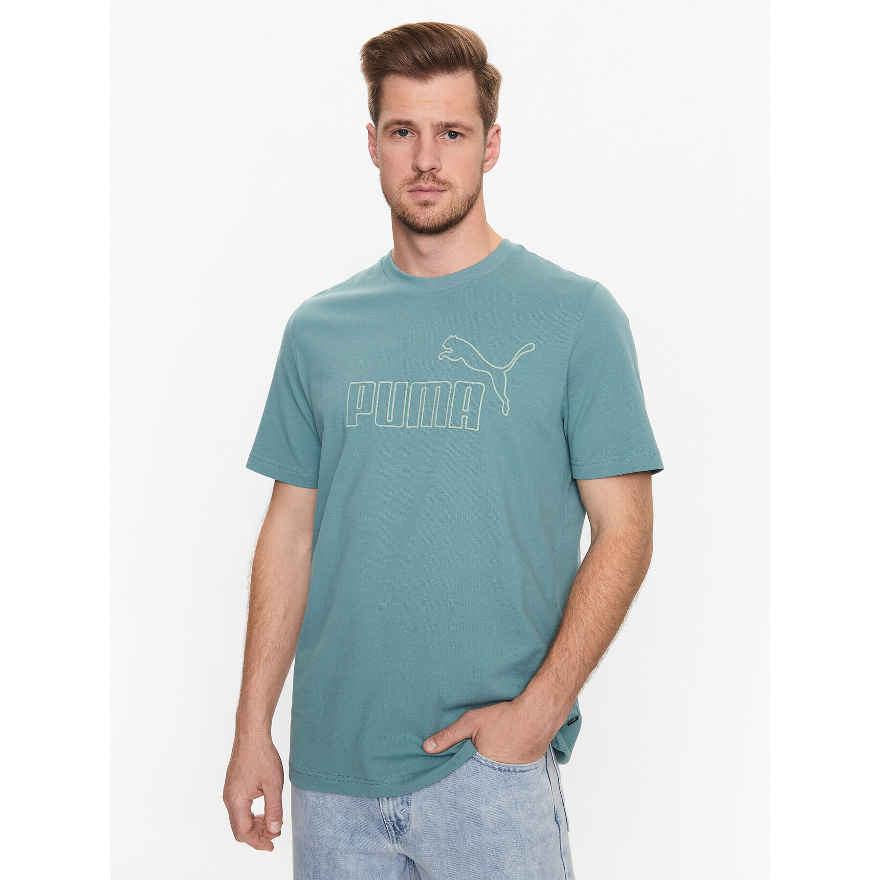 Puma Тишърт Essentials Elevated 673385 Зелен Regular Fit - Pepit.bg