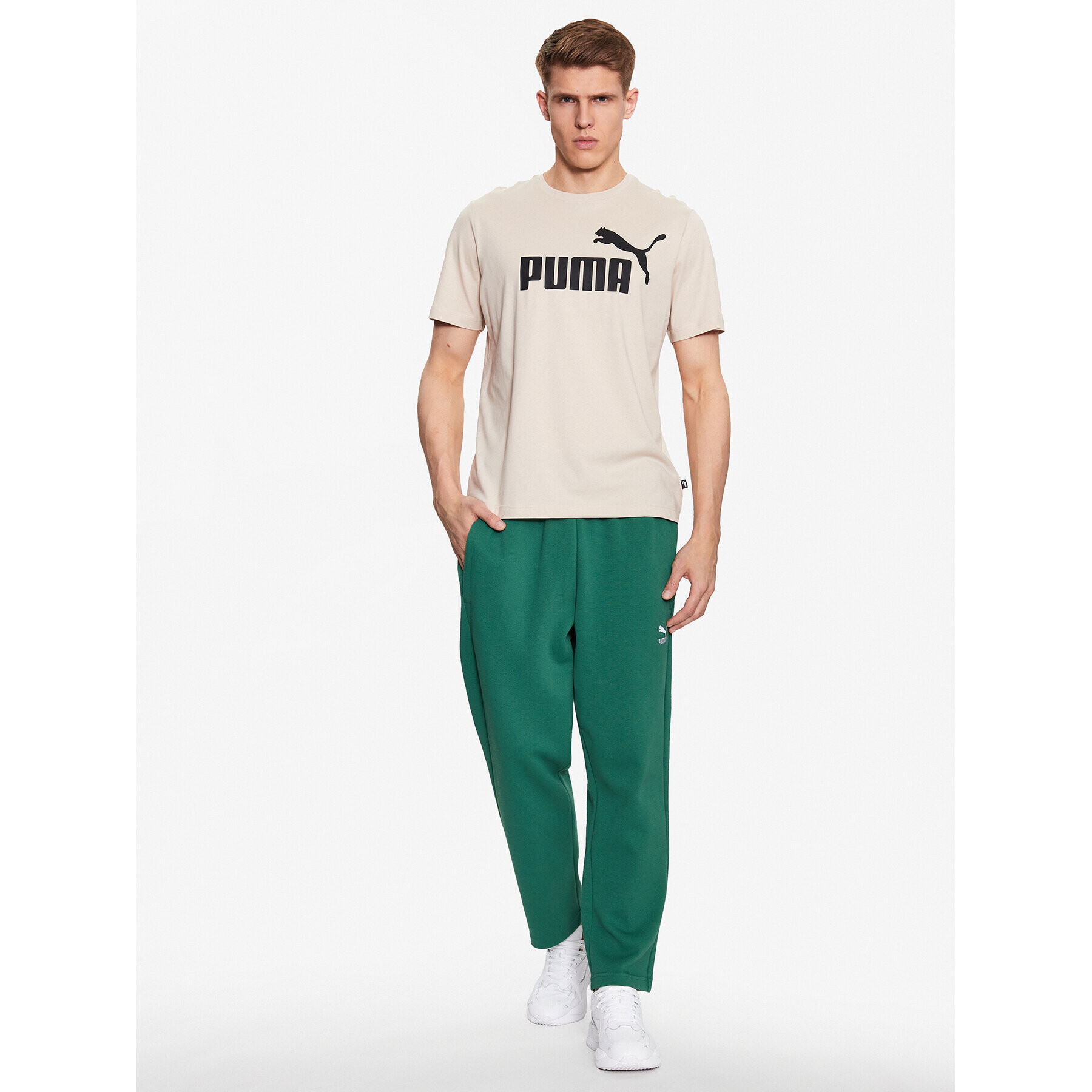 Puma Тишърт Essentials Logo 586667 Бежов Regular Fit - Pepit.bg