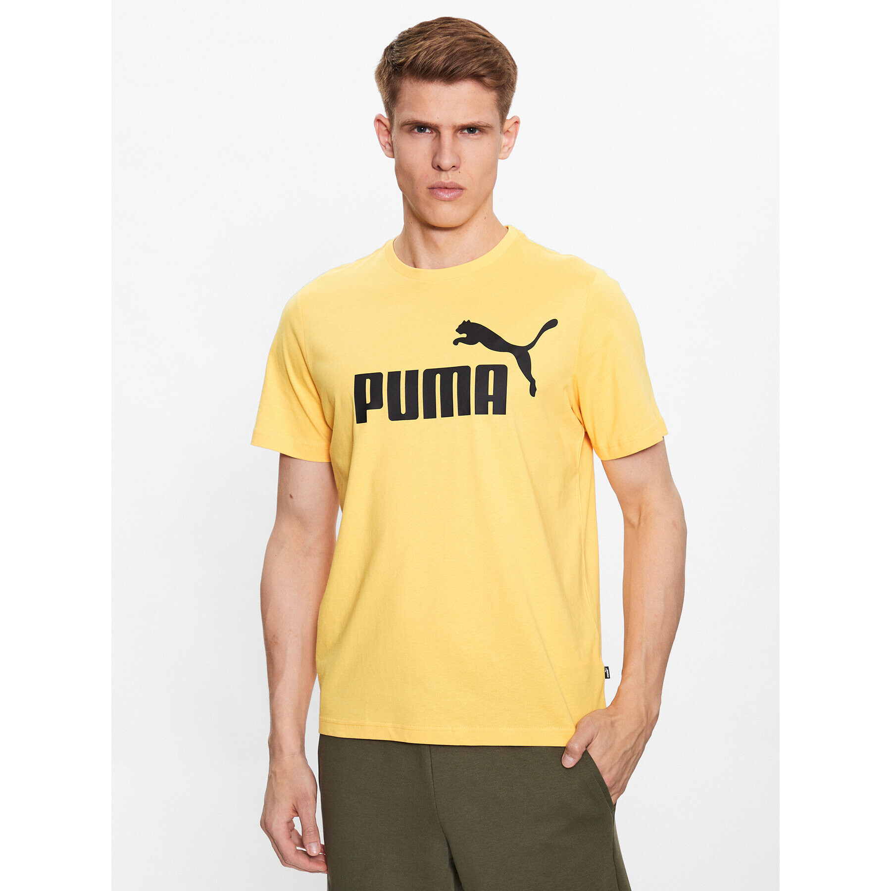 Puma Тишърт Essentials Logo 586667 Жълт Regular Fit - Pepit.bg