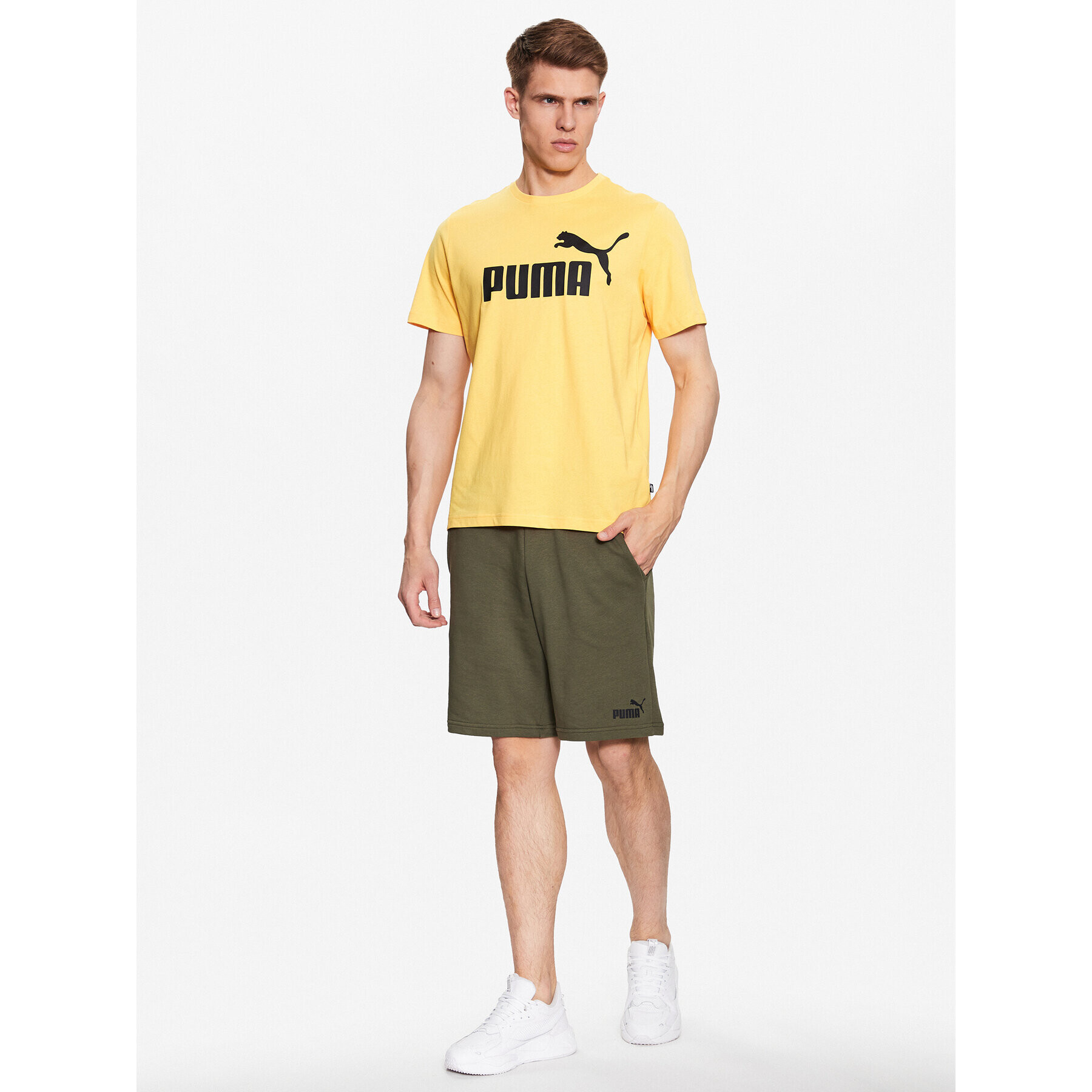 Puma Тишърт Essentials Logo 586667 Жълт Regular Fit - Pepit.bg