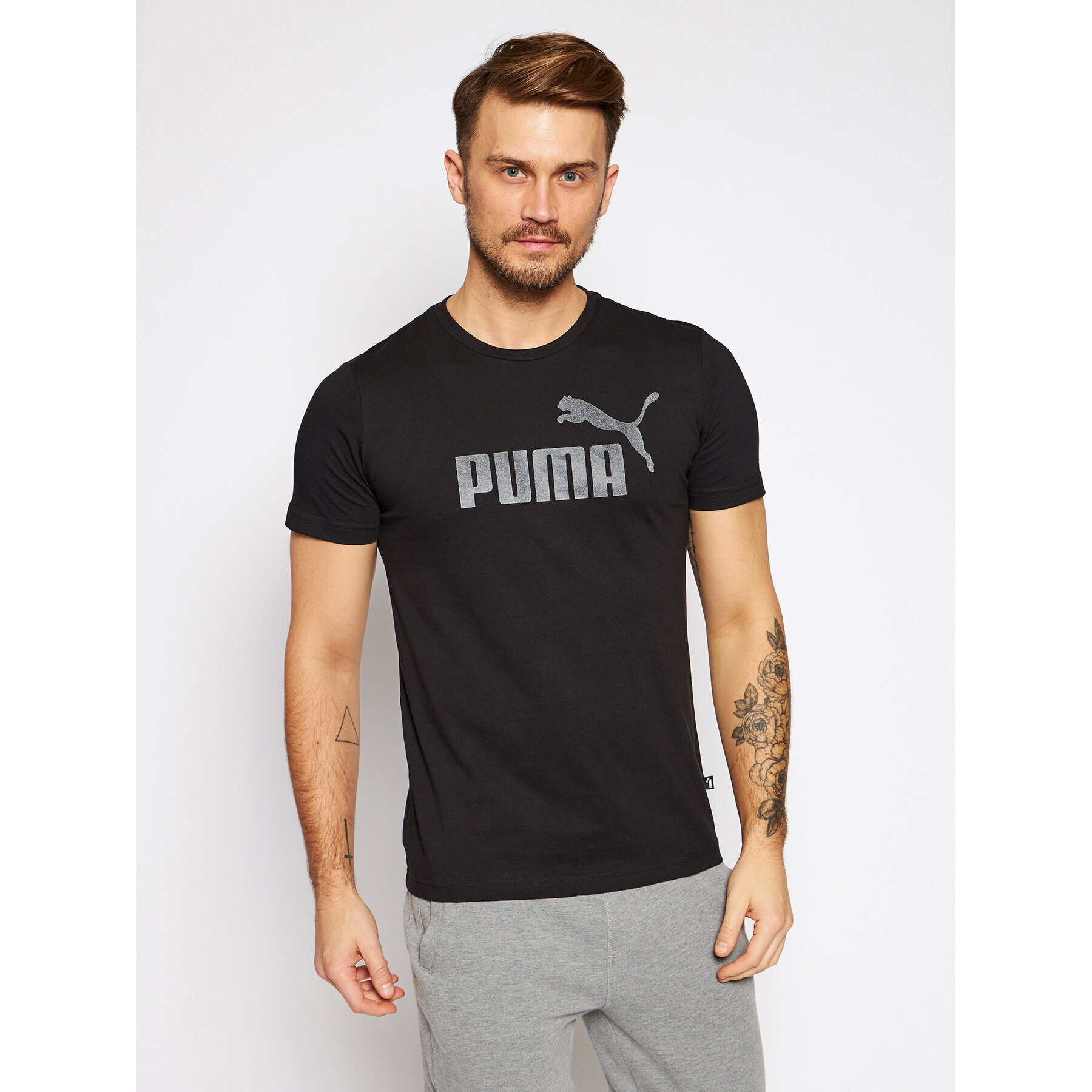 Puma Тишърт Essentials Logo Tee 582046 Черен Regular Fit - Pepit.bg