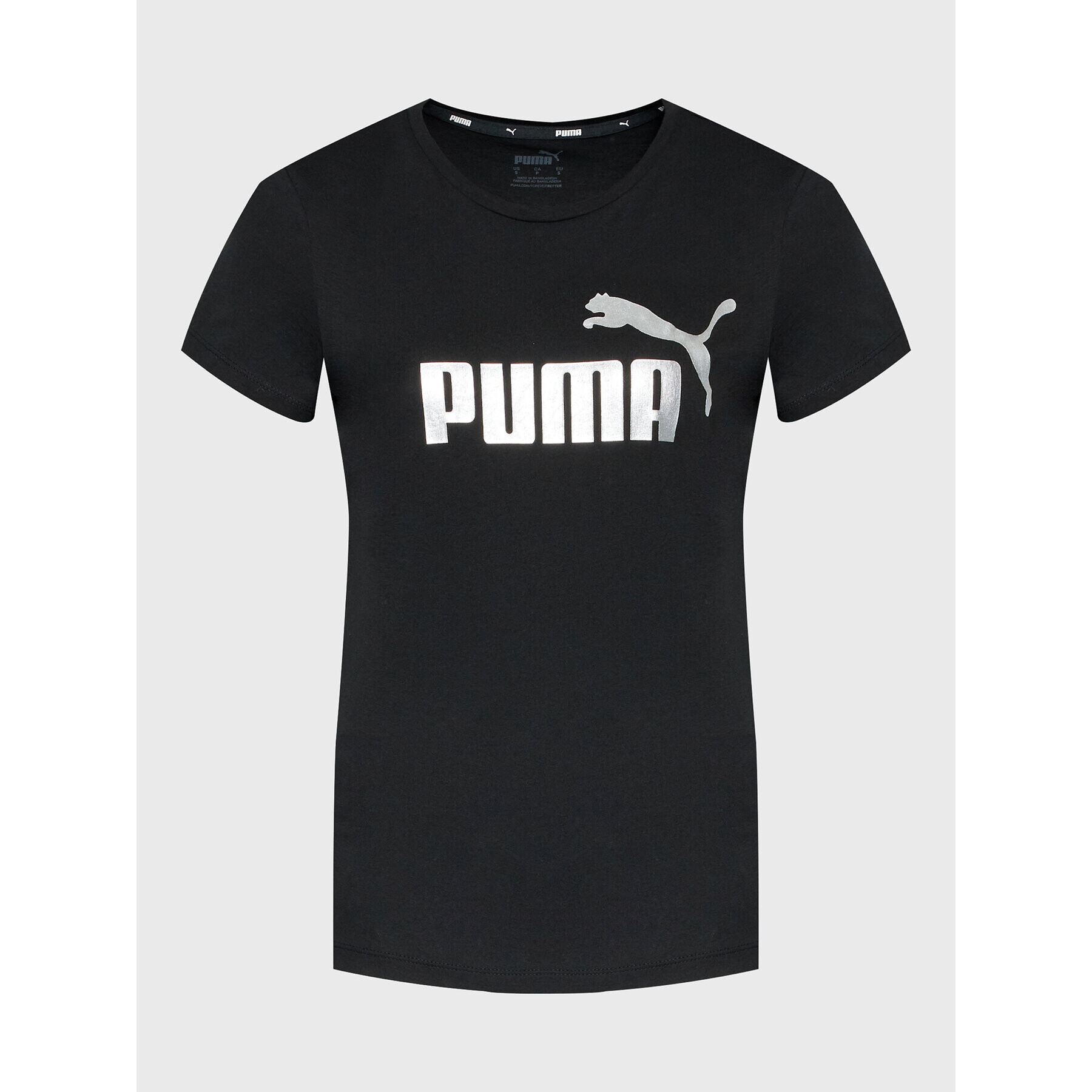 Puma Тишърт Essentials+ Metallic Logo 848303 Черен Regular Fit - Pepit.bg