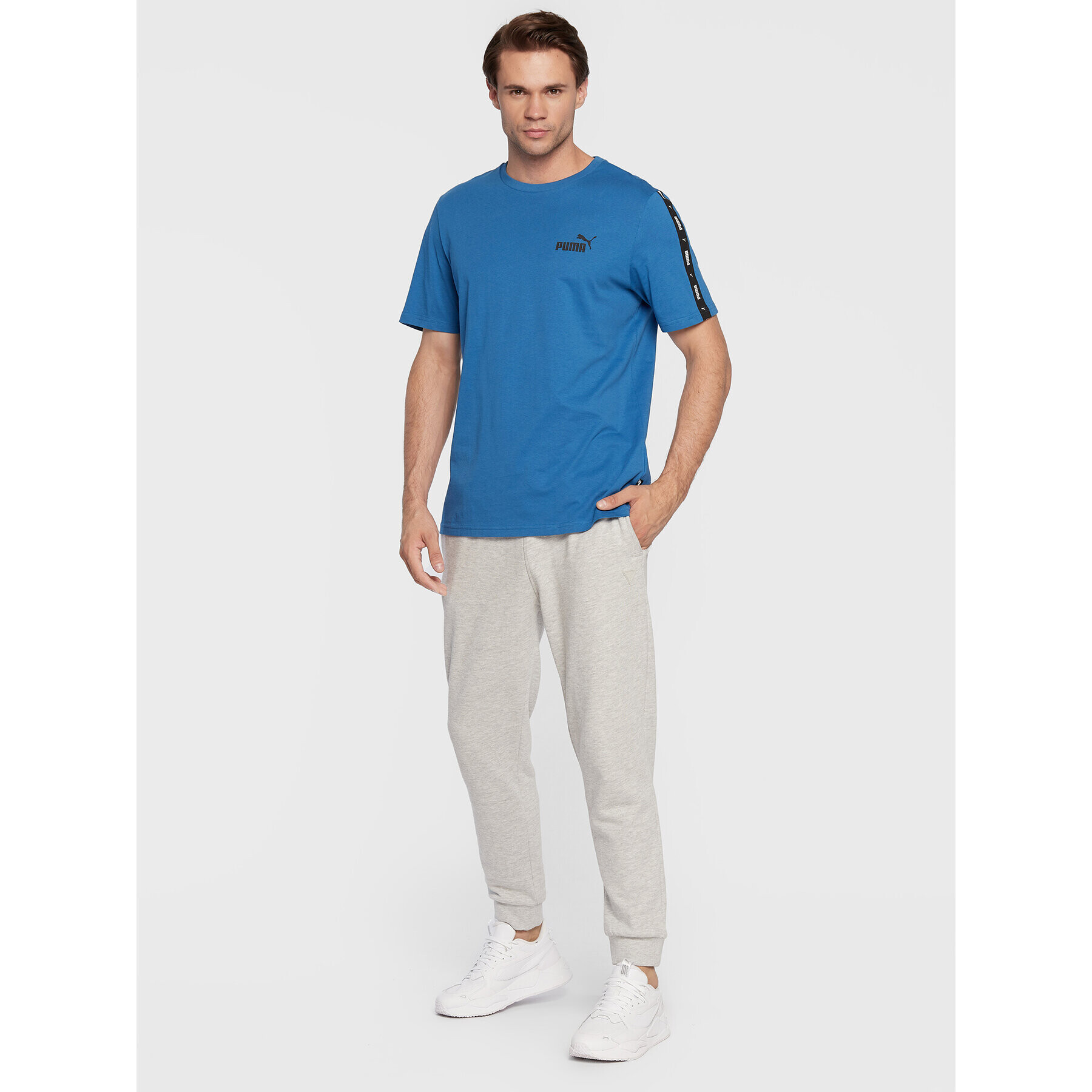 Puma Тишърт Essentials+ Tape 847382 Син Regular Fit - Pepit.bg