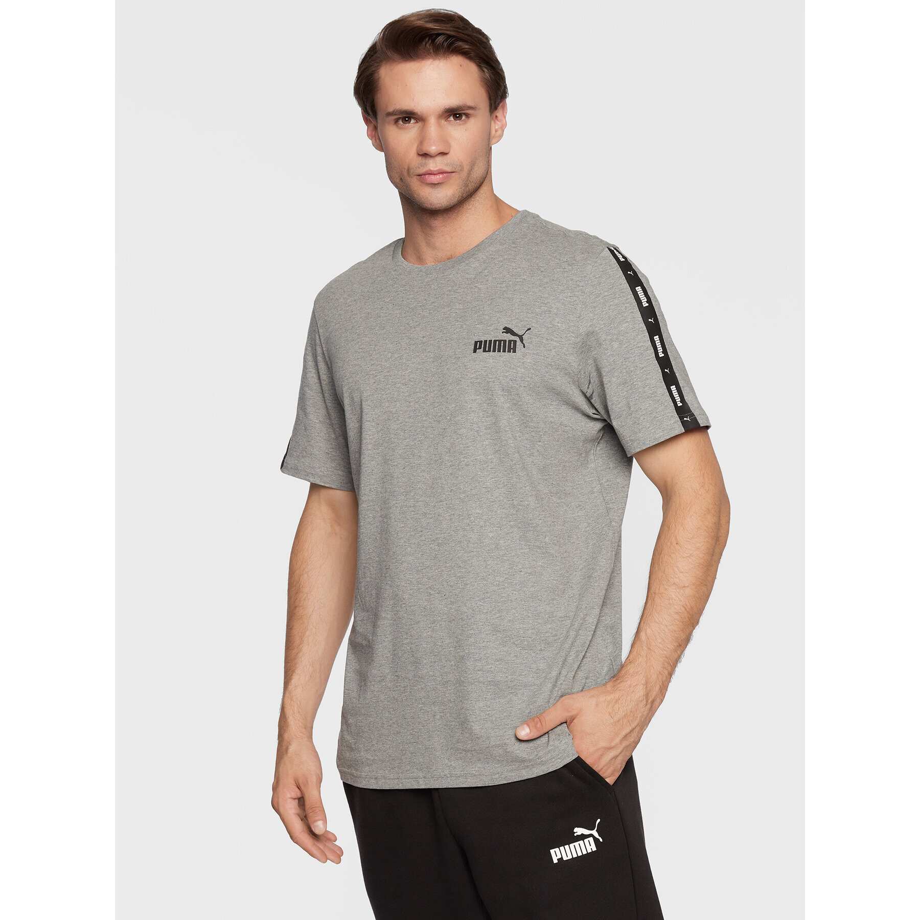 Puma Тишърт Essentials+ Tape 847382 Сив Regular Fit - Pepit.bg
