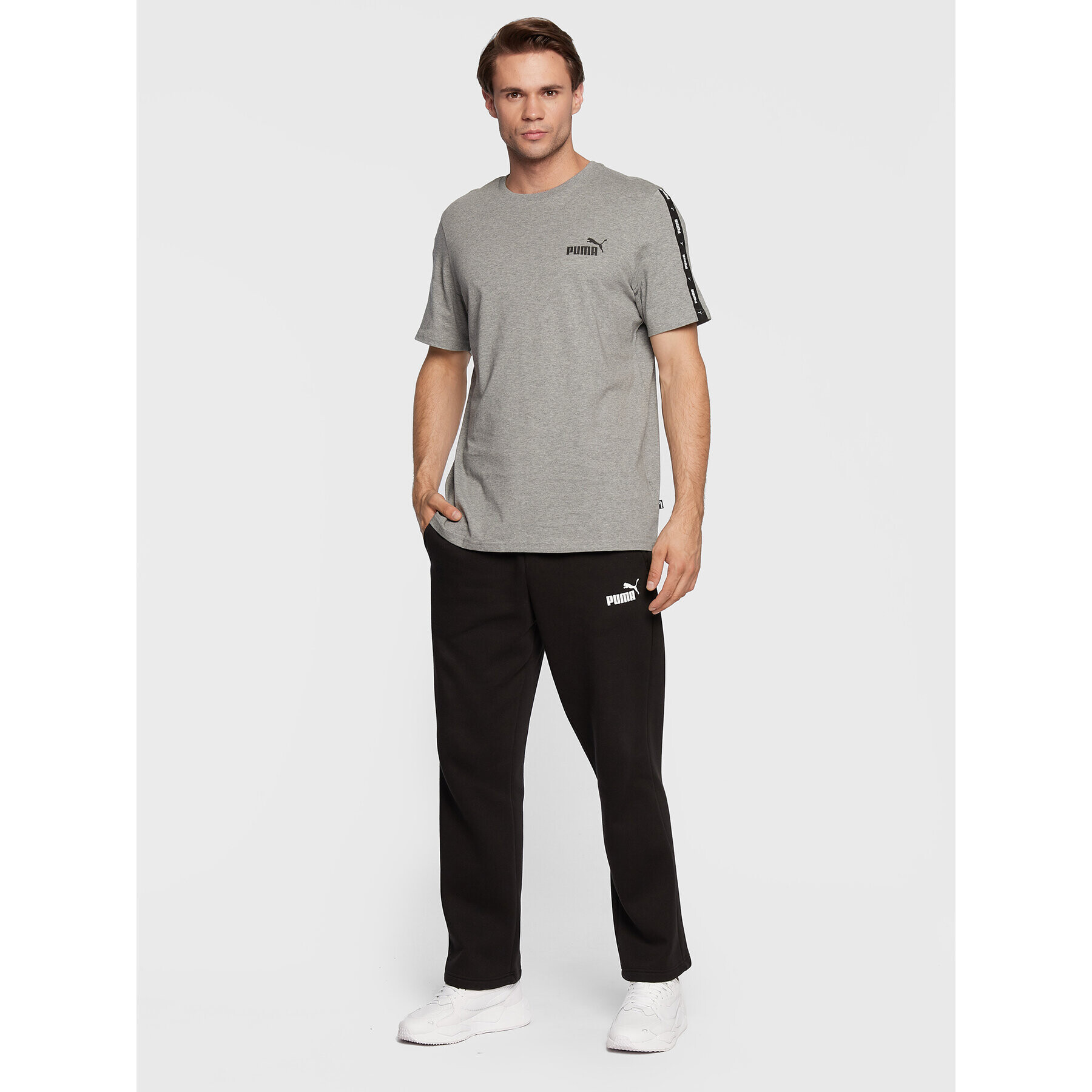 Puma Тишърт Essentials+ Tape 847382 Сив Regular Fit - Pepit.bg