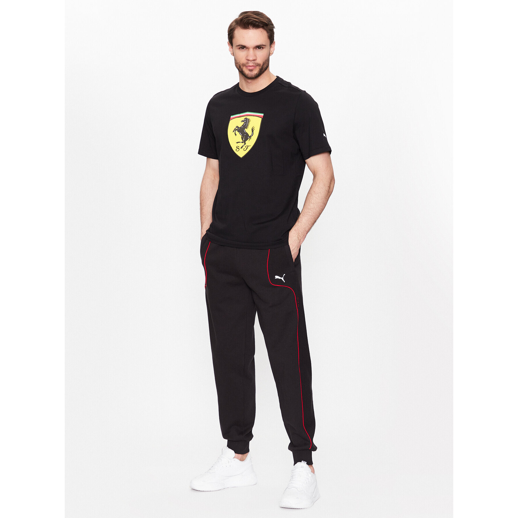 Puma Тишърт Ferrari Race Big Shield 538175 Черен Regular Fit - Pepit.bg