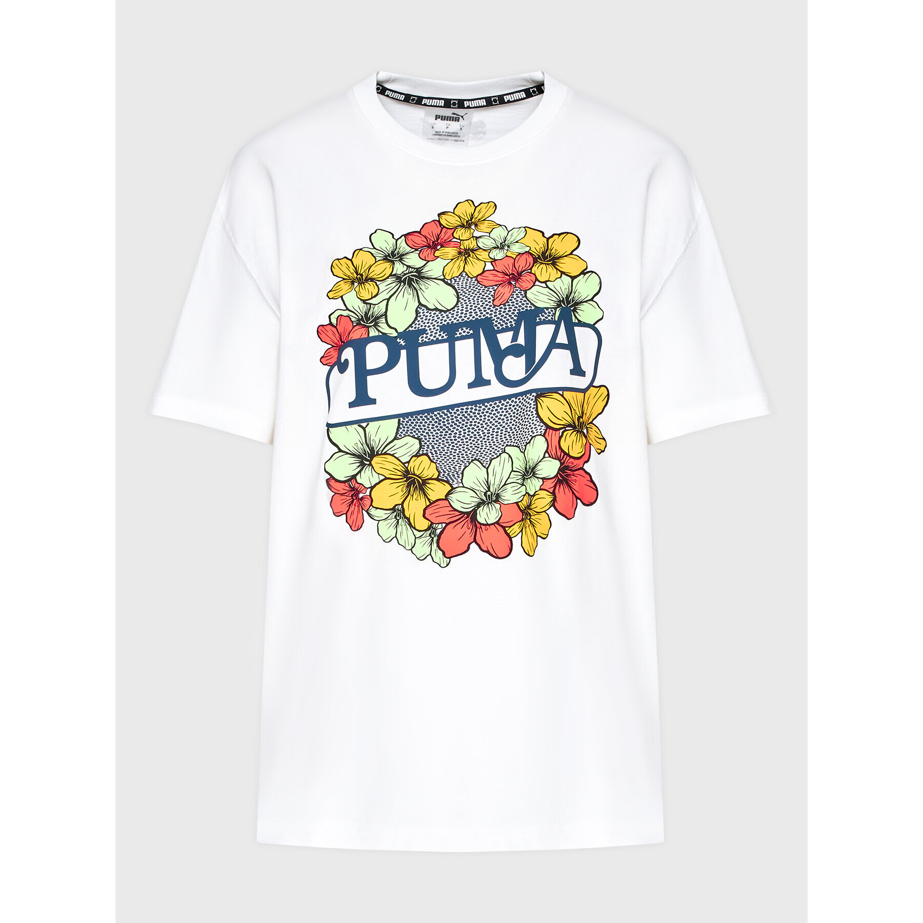Puma Тишърт Graphic Basketball 536198 Бял Regular Fit - Pepit.bg