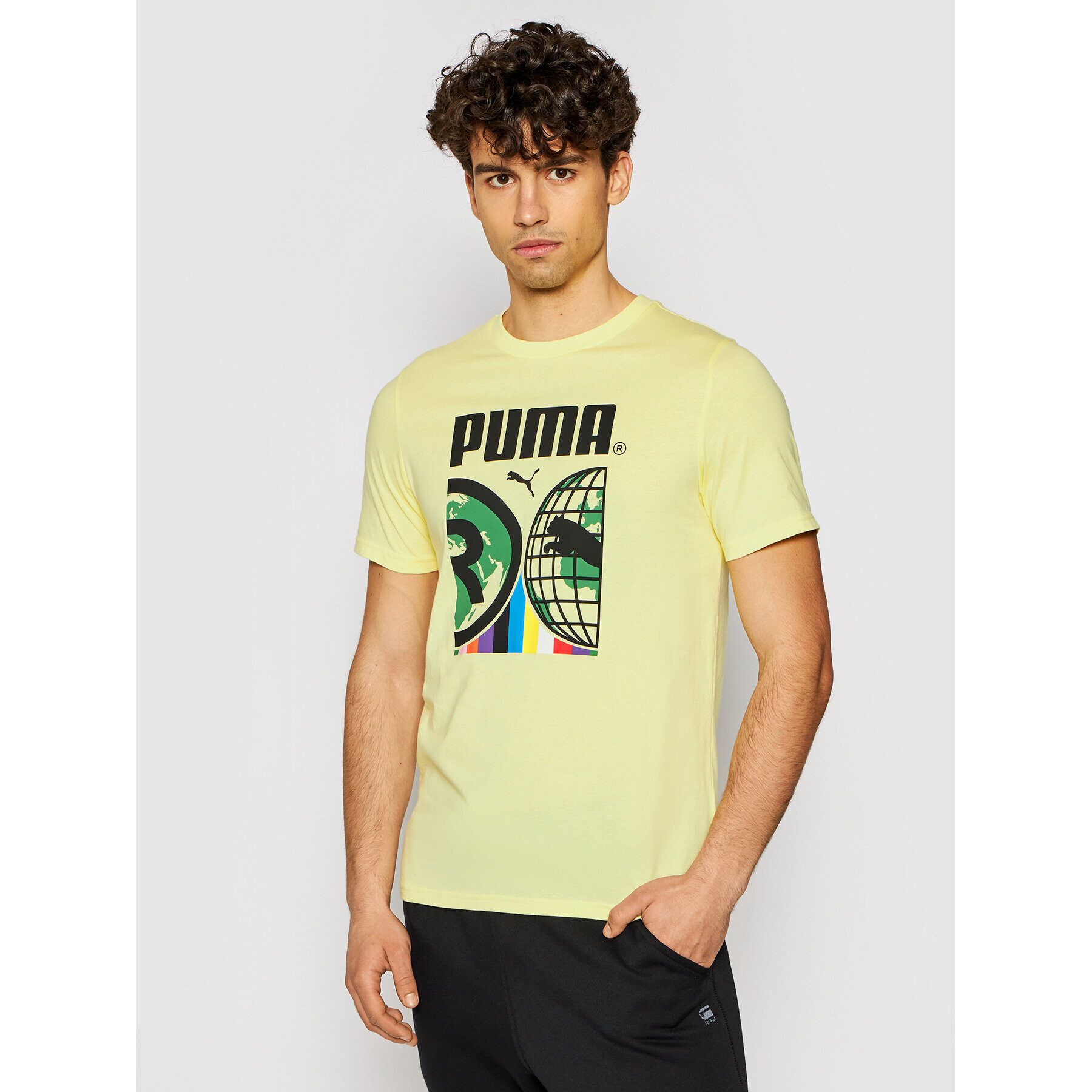 Puma Тишърт Intl 599804 Жълт Regular Fit - Pepit.bg