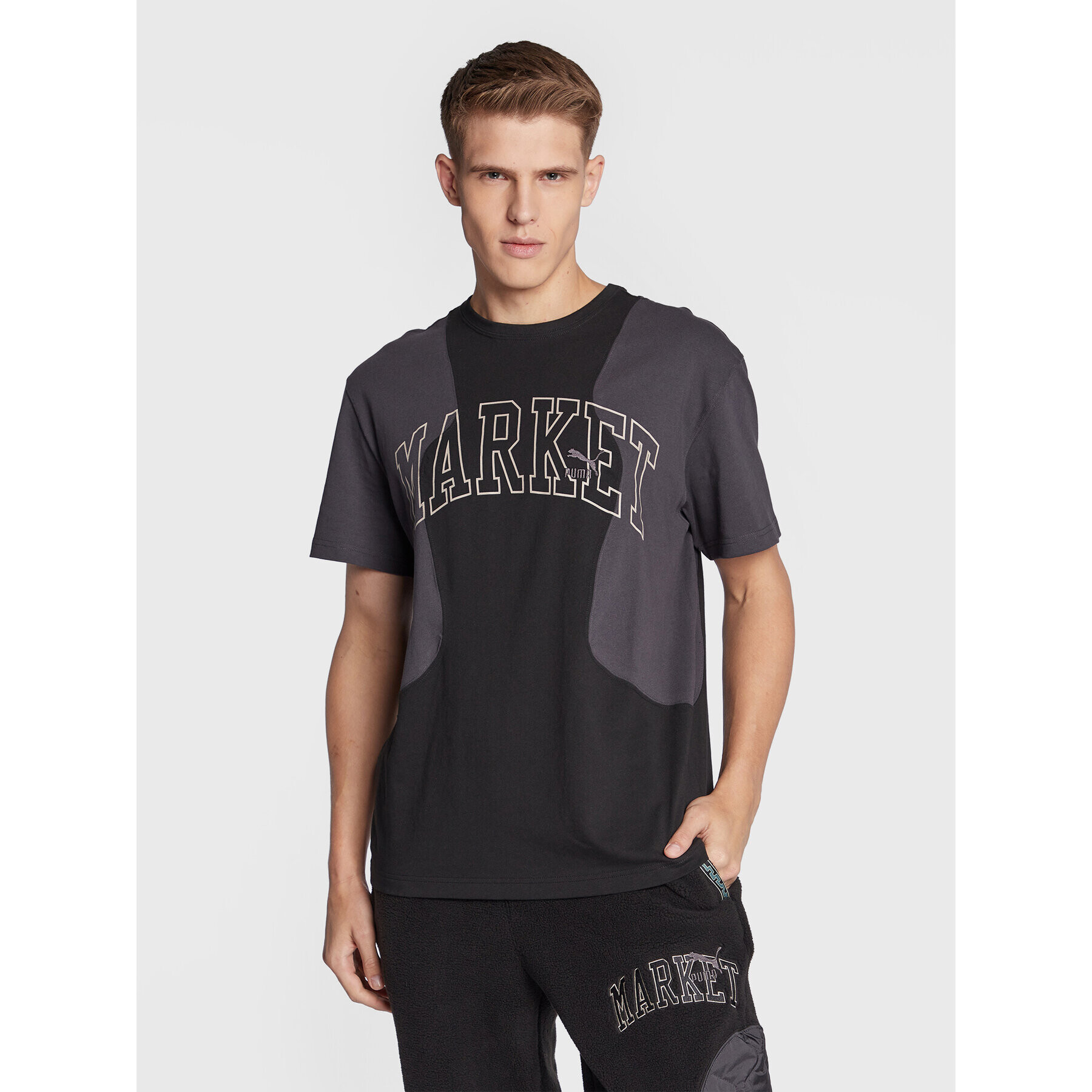 Puma Тишърт MARKET Logo 53508101 Черен Regular Fit - Pepit.bg