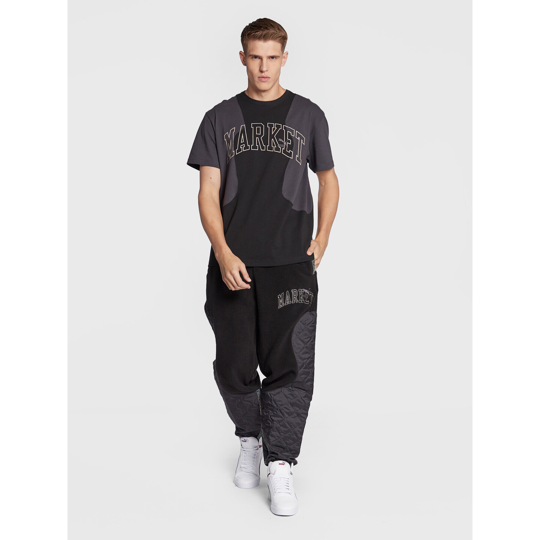 Puma Тишърт MARKET Logo 53508101 Черен Regular Fit - Pepit.bg