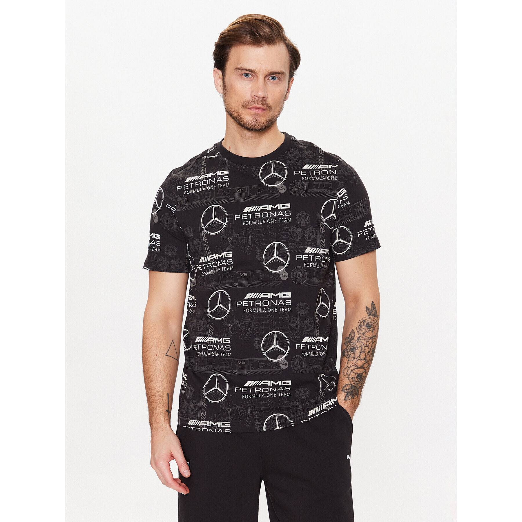 Puma Тишърт Mercedes-Amg Petronas Motorsport 538480 Черен Regular Fit - Pepit.bg