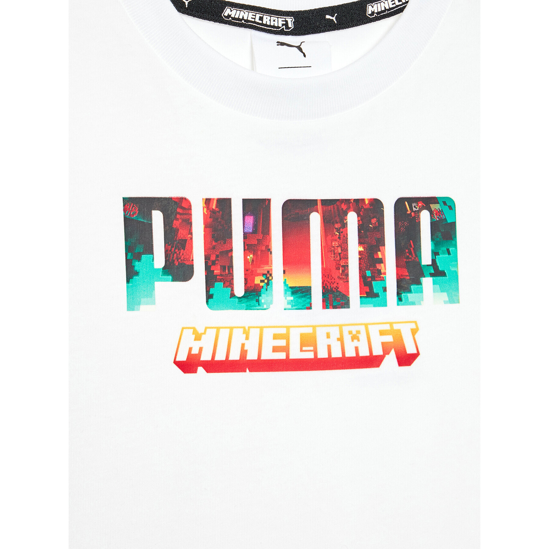 Puma Тишърт MINECRAFT Graphic 670359 Бял Regular Fit - Pepit.bg