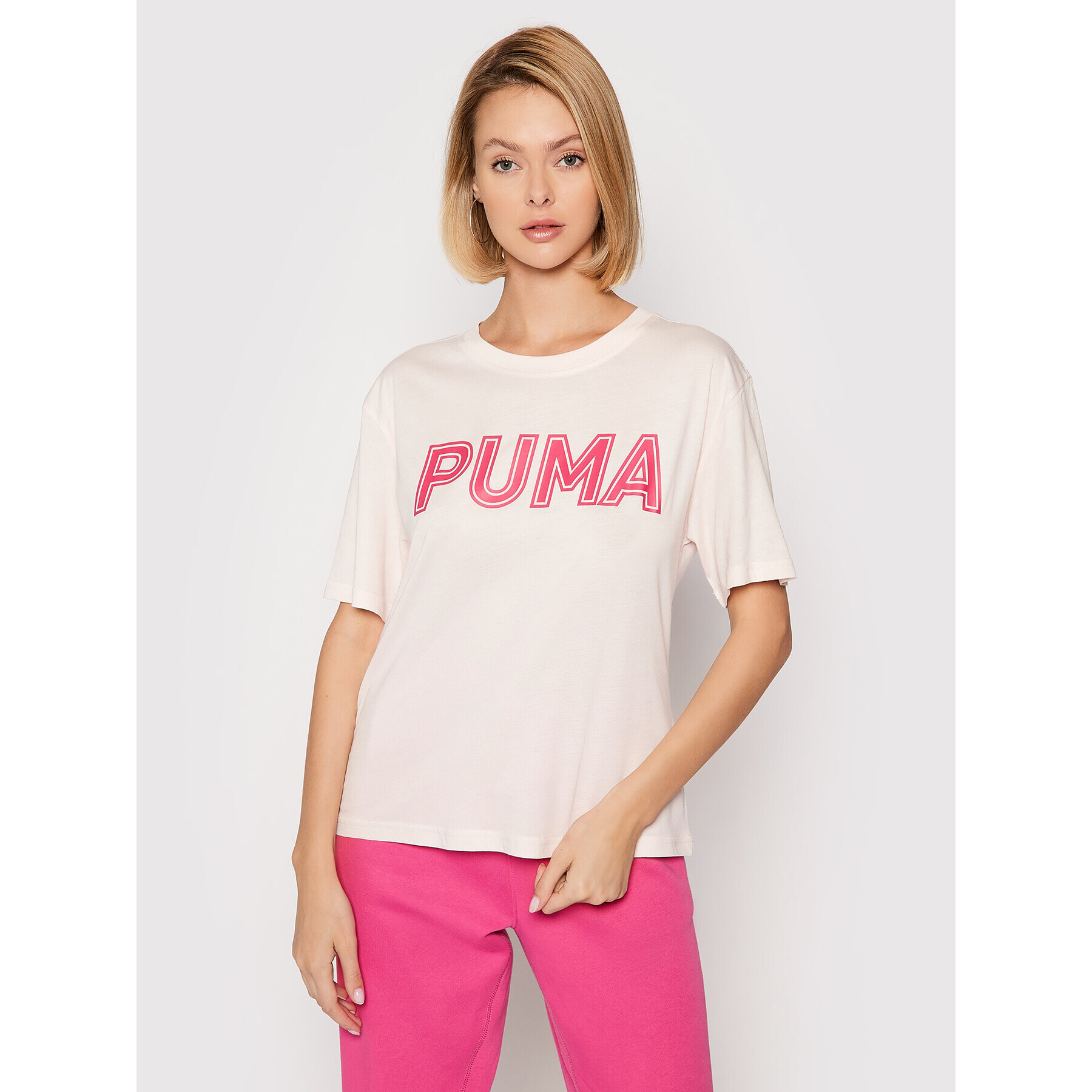 Puma Тишърт Modern Sports Logo 581229 Розов Relaxed Fit - Pepit.bg