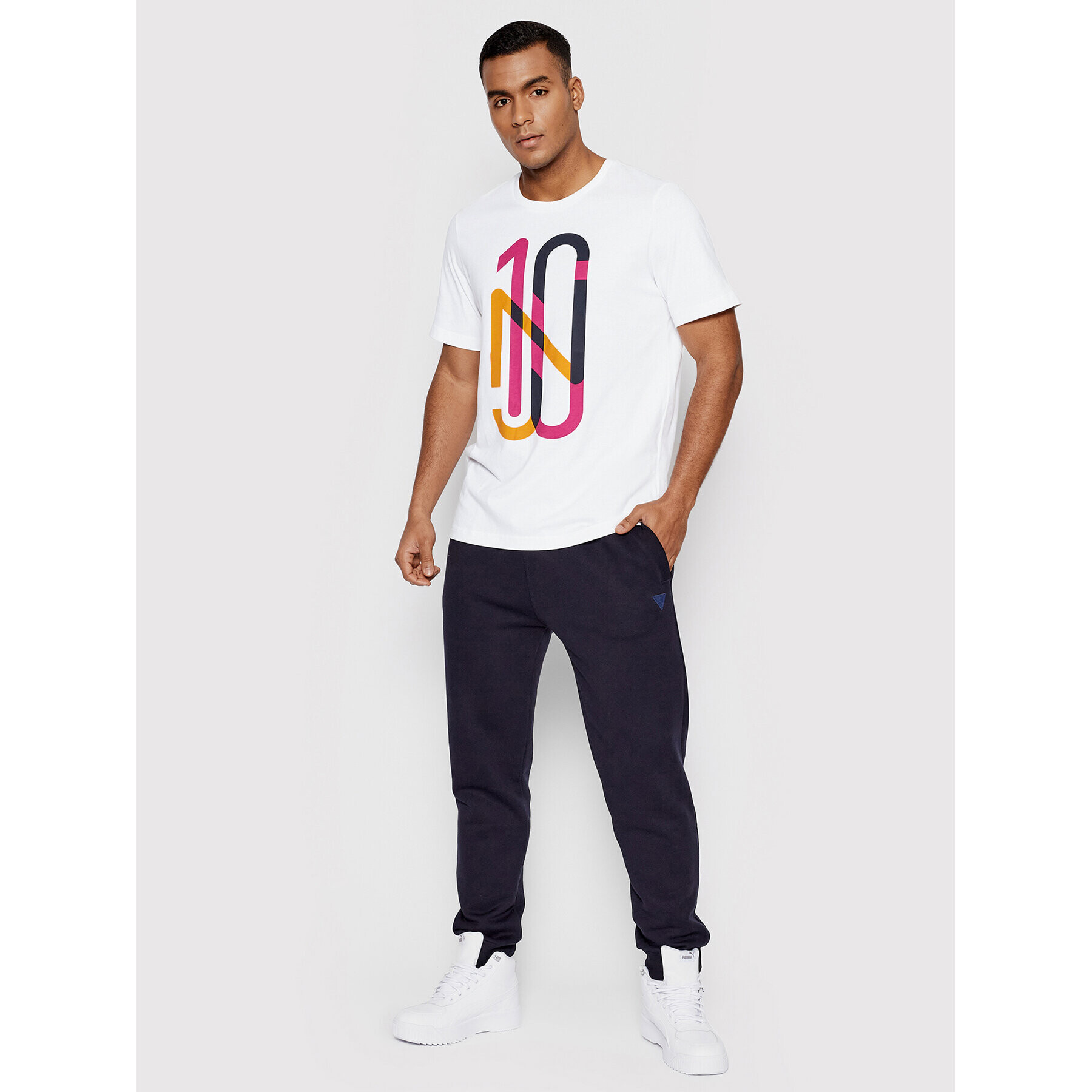 Puma Тишърт NEYMAR JR Flare Graphic Tee 605618 Бял Regular Fit - Pepit.bg