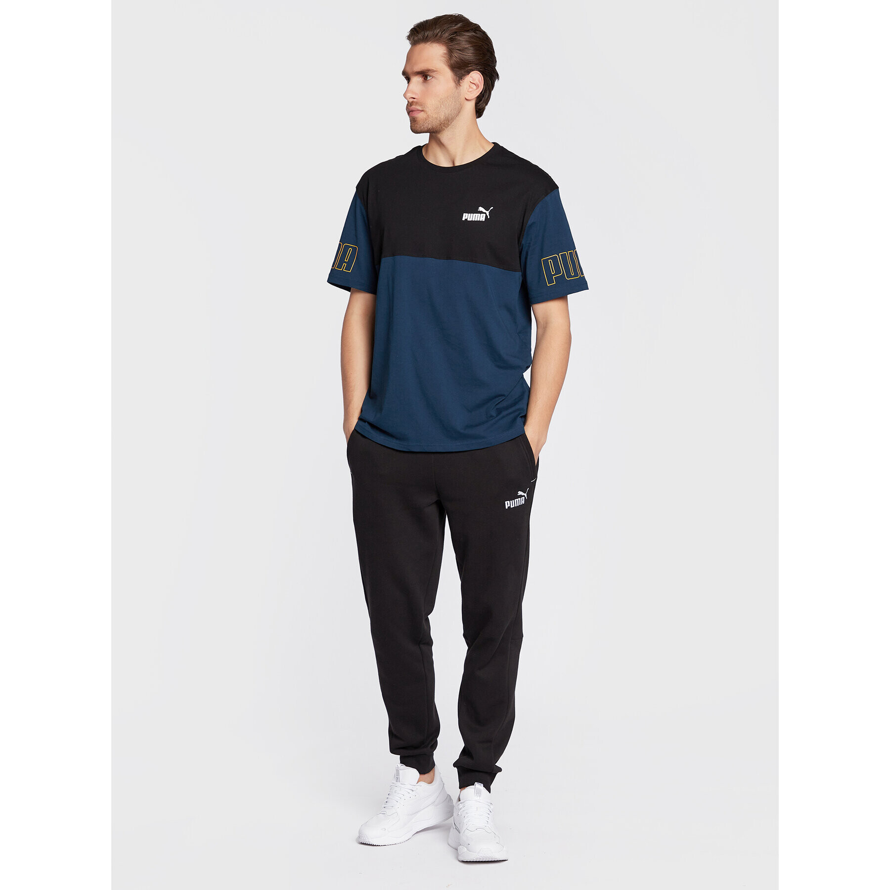 Puma Тишърт Power Colorblock 671567 Син Relaxed Fit - Pepit.bg