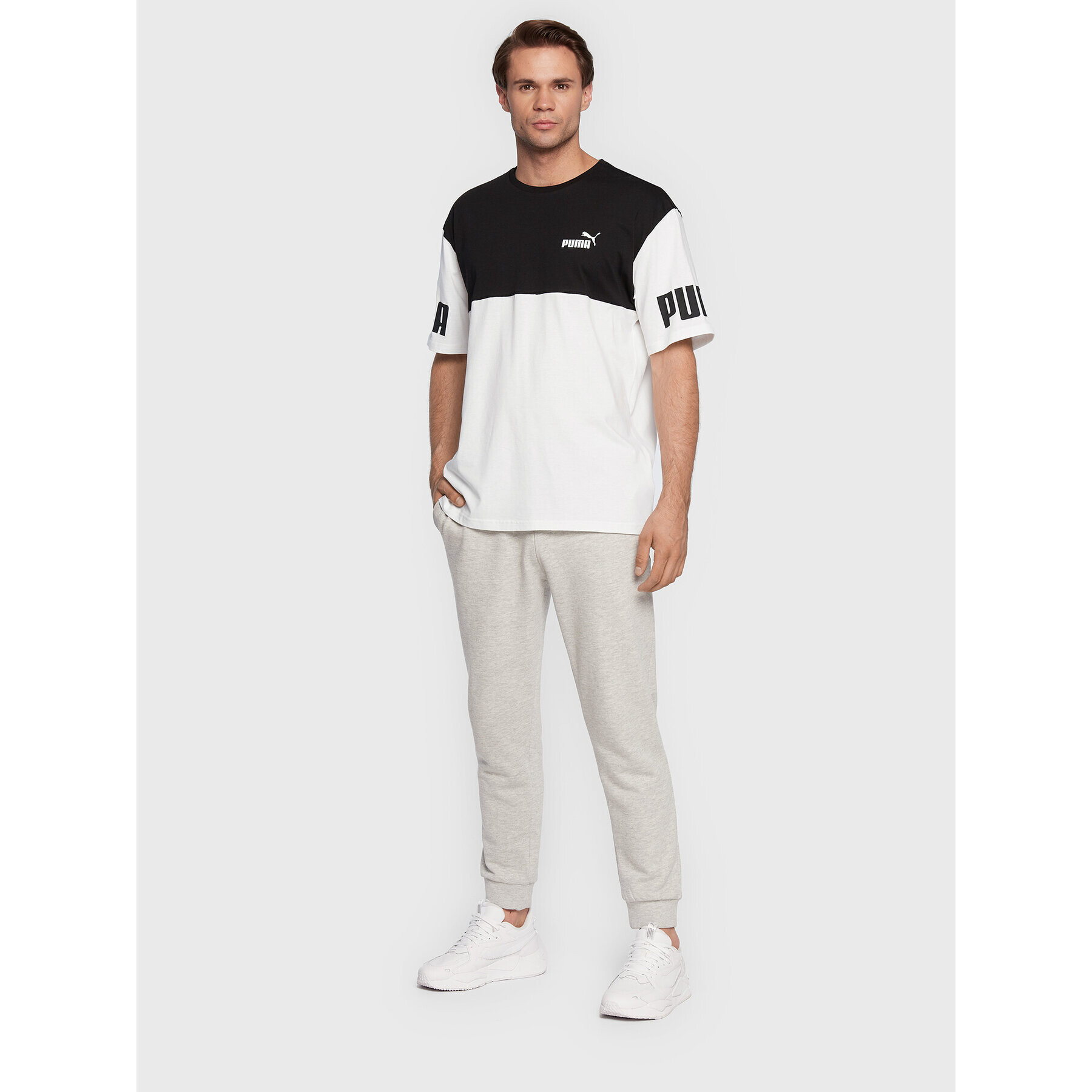 Puma Тишърт Power Colorblock 849801 Бял Relaxed Fit - Pepit.bg