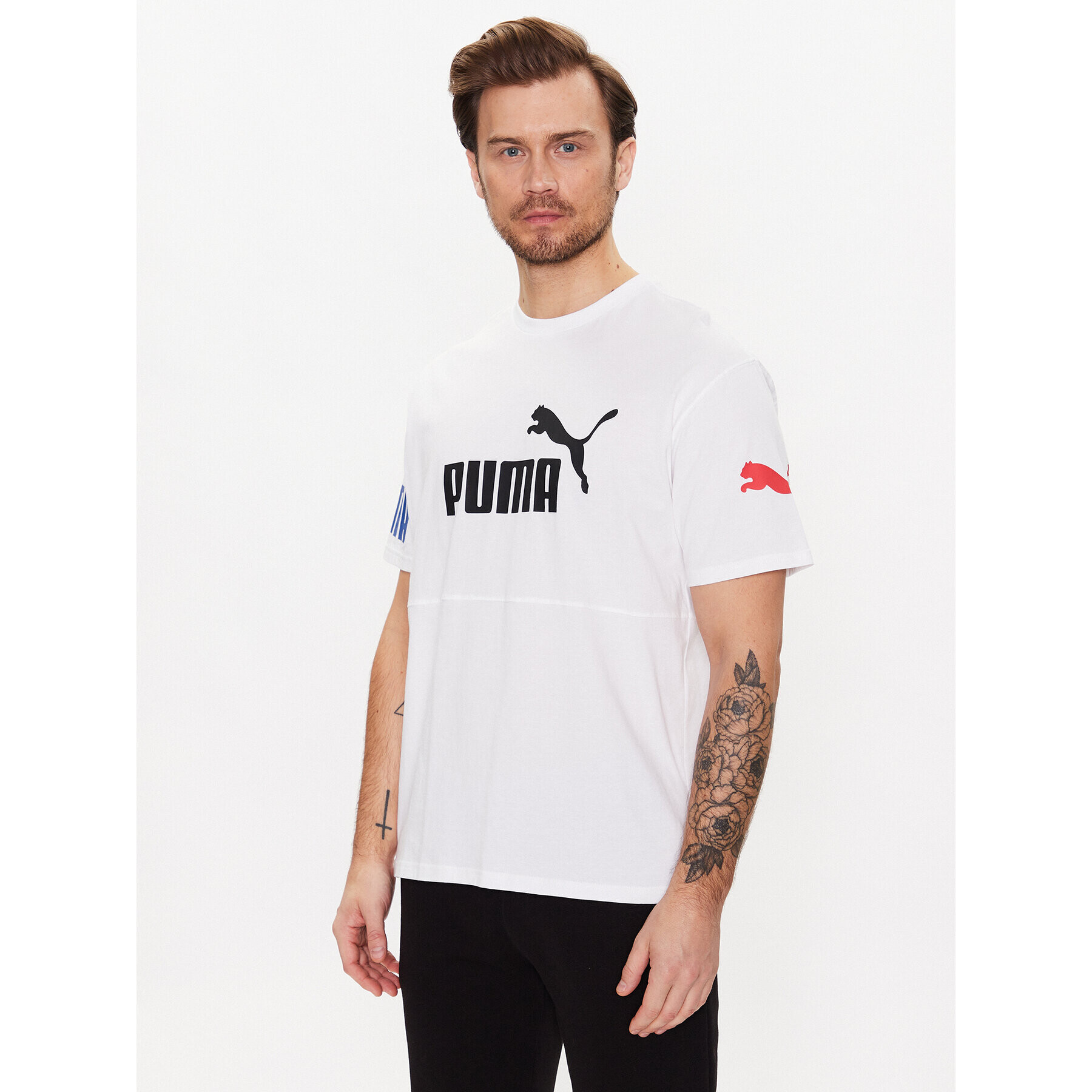 Puma Тишърт Power Colourblock 673321 Бял Relaxed Fit - Pepit.bg
