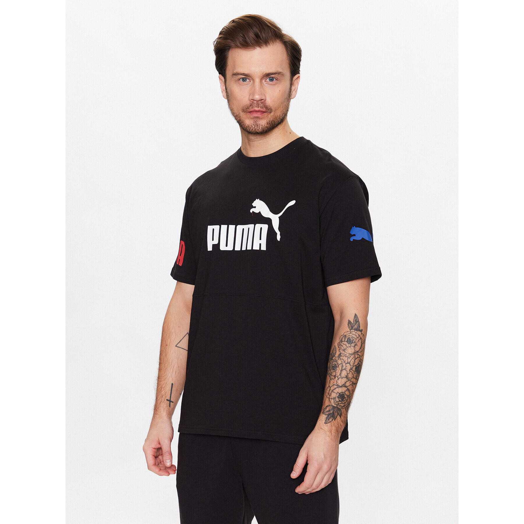 Puma Тишърт Power Colourblock 673321 Черен Relaxed Fit - Pepit.bg