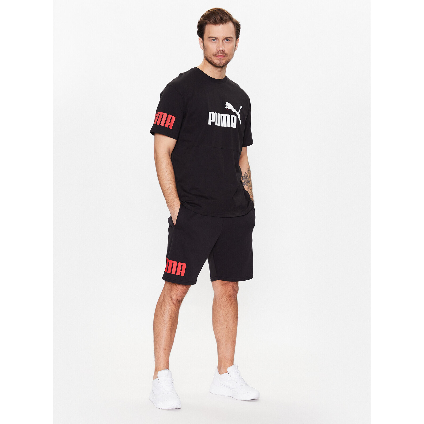 Puma Тишърт Power Colourblock 673321 Черен Relaxed Fit - Pepit.bg