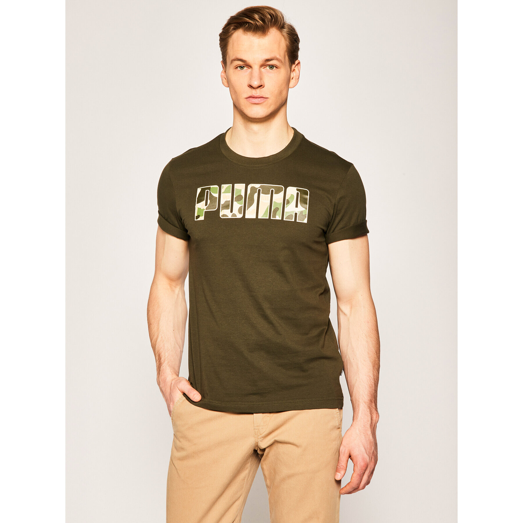 Puma Тишърт Rebel Camo Fill Tee 582027 Зелен Regular Fit - Pepit.bg