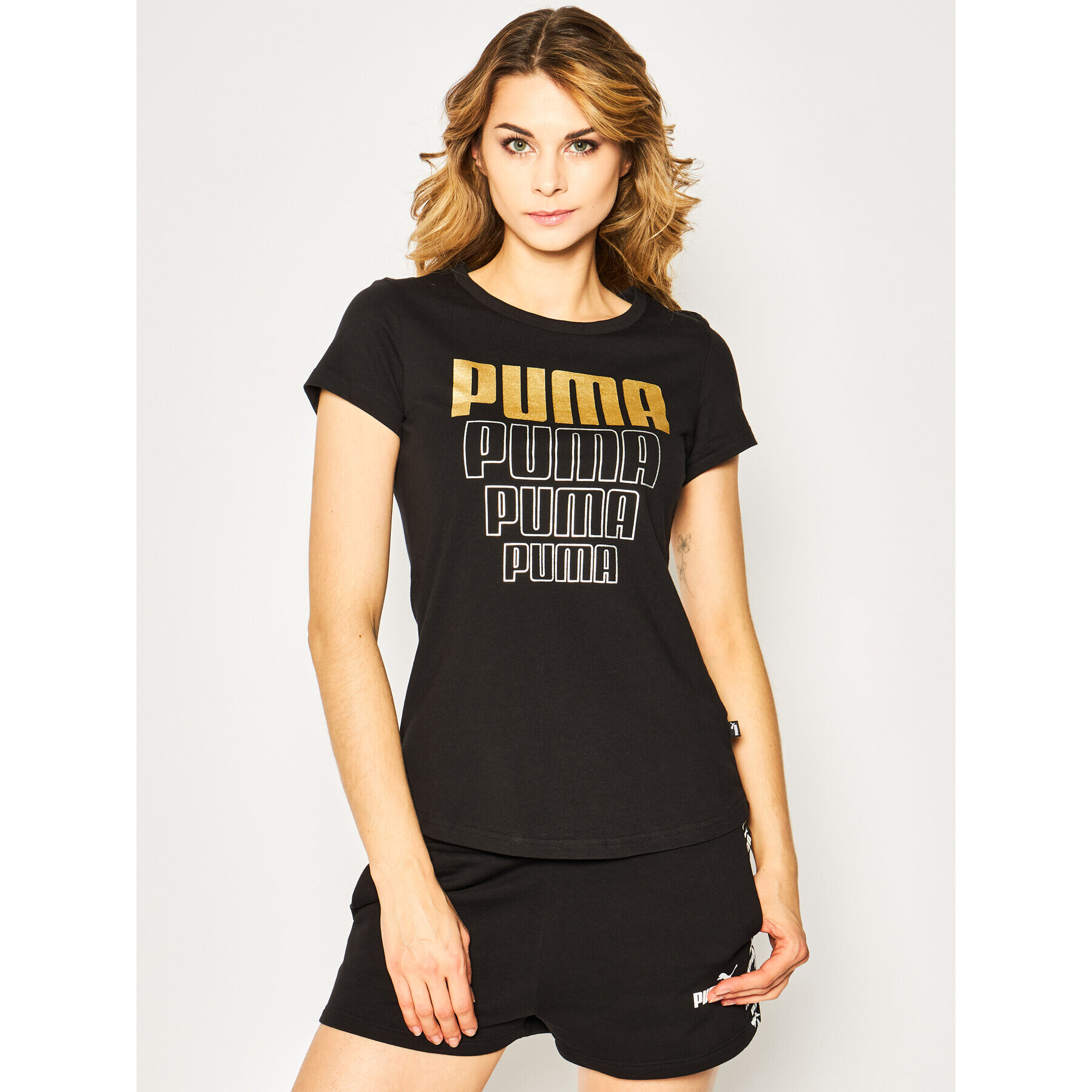 Puma Тишърт Rebel Graphic Tee 581307 Черен Regular Fit - Pepit.bg