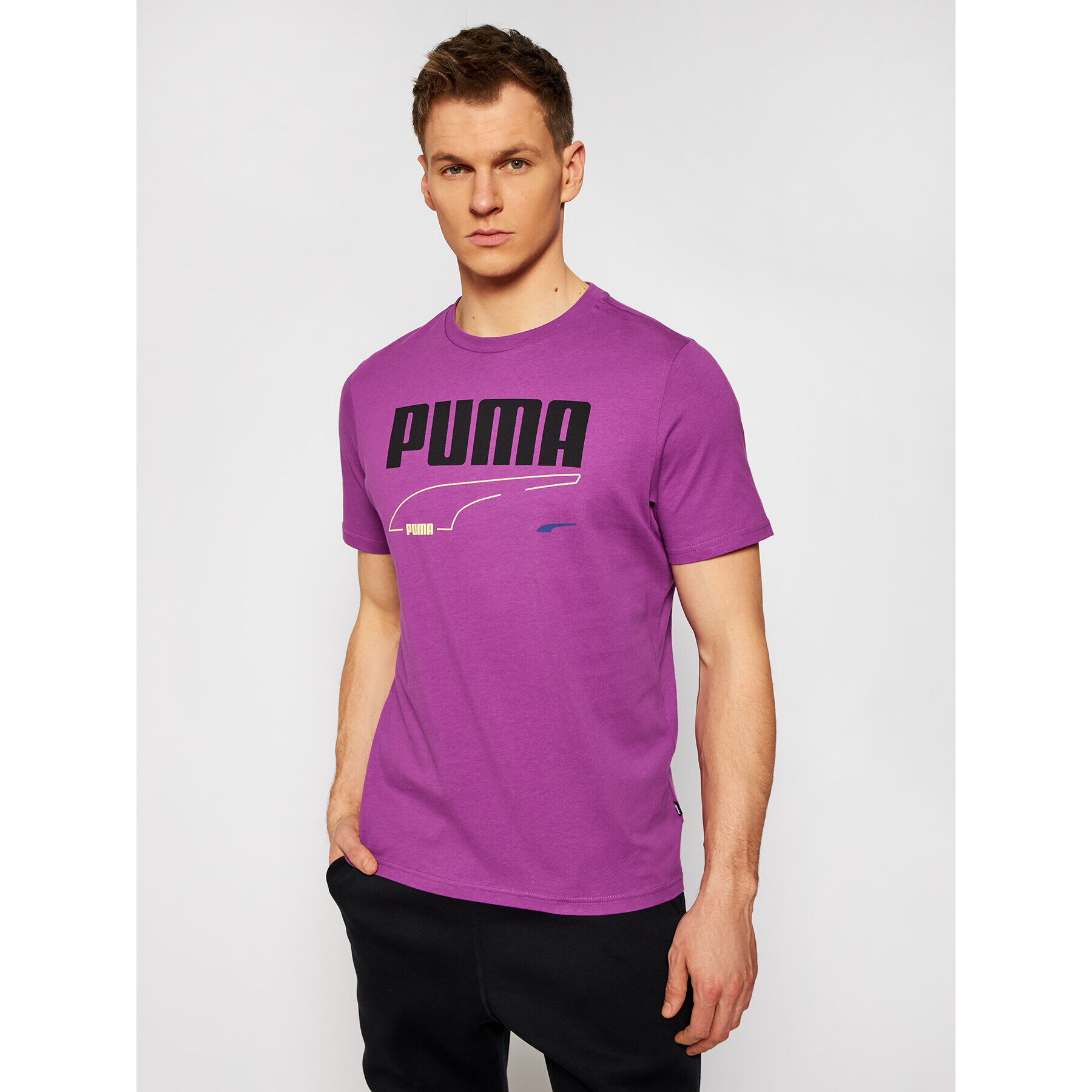 Puma Тишърт Rebel Tee 585738 Виолетов Regular Fit - Pepit.bg