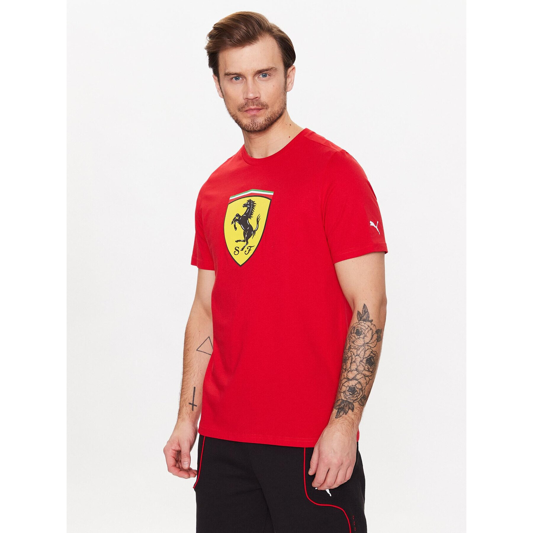 Puma Тишърт Scuderia Ferrari Big Shield 538175 Червен Regular Fit - Pepit.bg