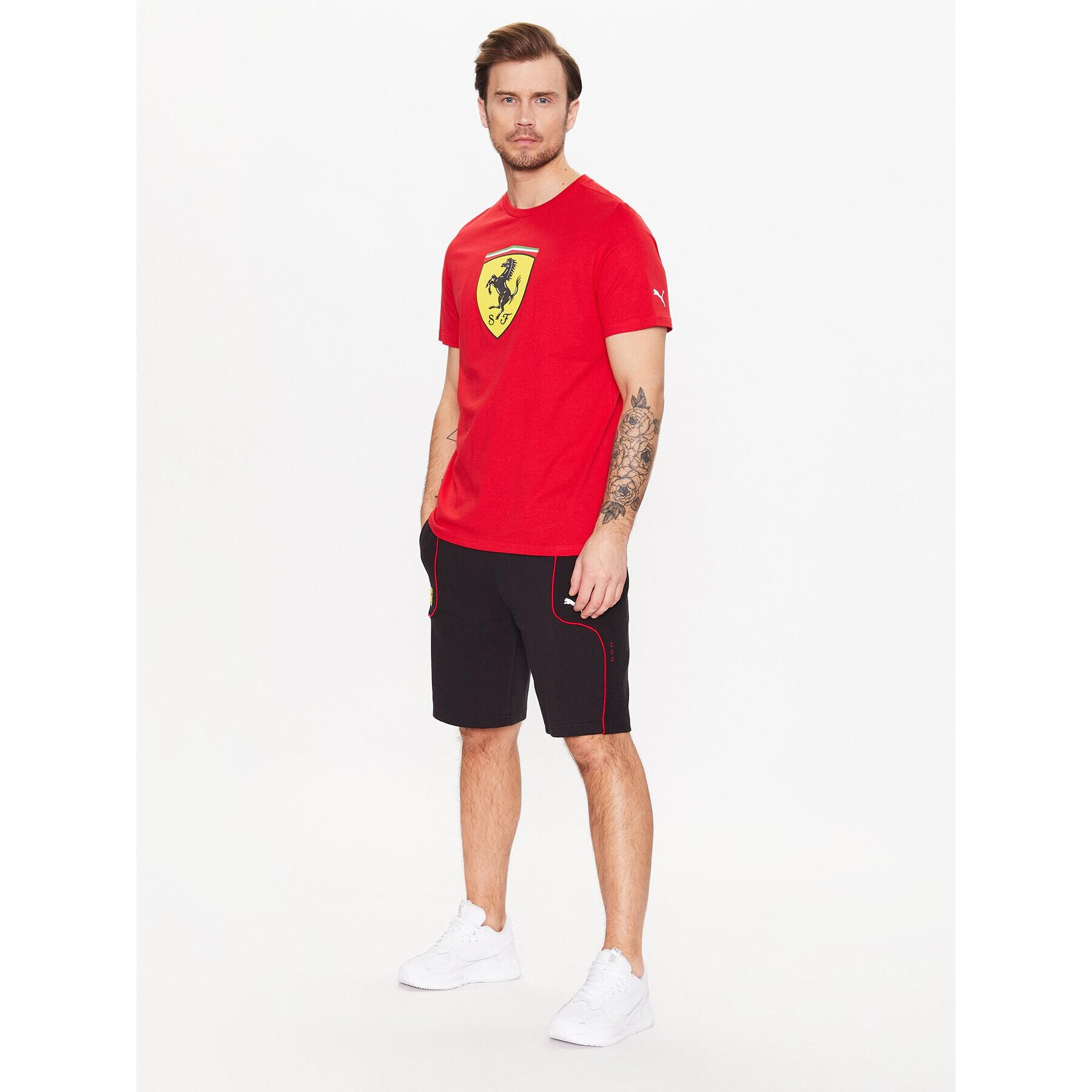 Puma Тишърт Scuderia Ferrari Big Shield 538175 Червен Regular Fit - Pepit.bg