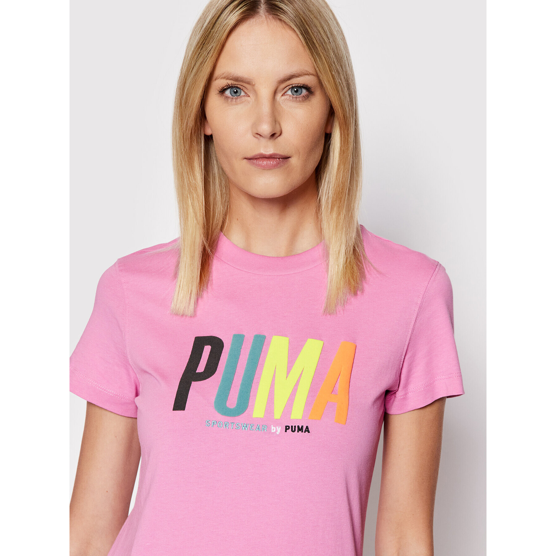 Puma Тишърт SMILEY WORLD Graphic 533559 Розов Regular Fit - Pepit.bg