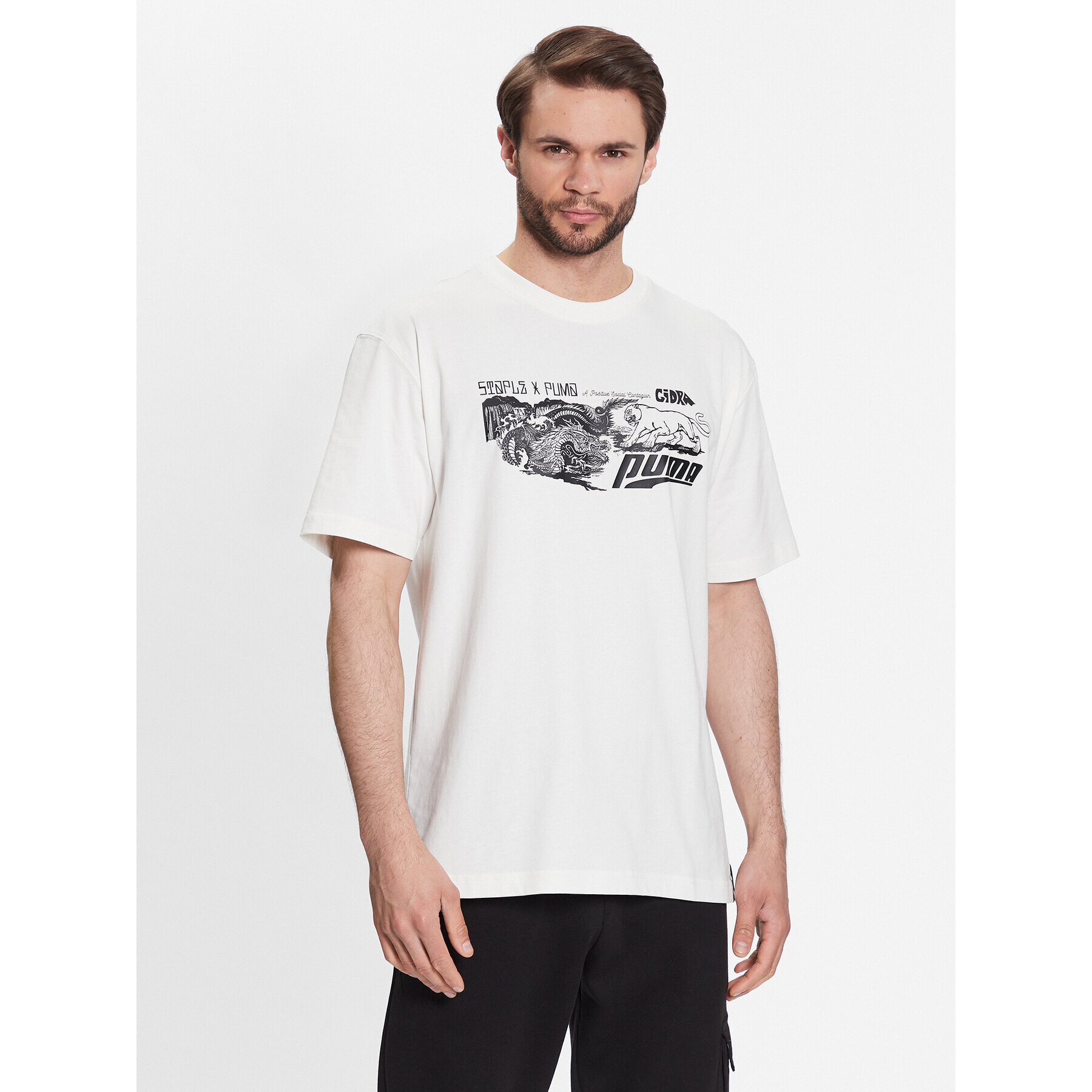 Puma Тишърт STAPLE 539935 Екрю Regular Fit - Pepit.bg