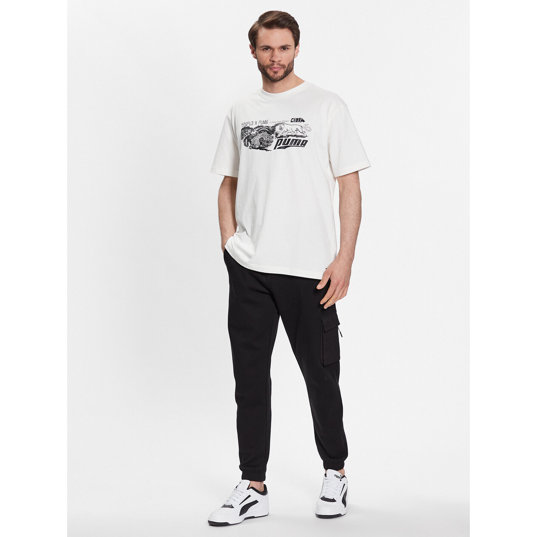 Puma Тишърт STAPLE 539935 Екрю Regular Fit - Pepit.bg