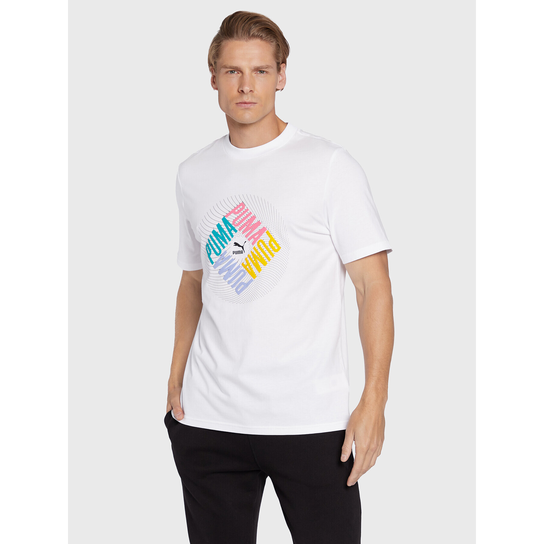 Puma Тишърт Swxp Graphic 535658 Бял Regular Fit - Pepit.bg