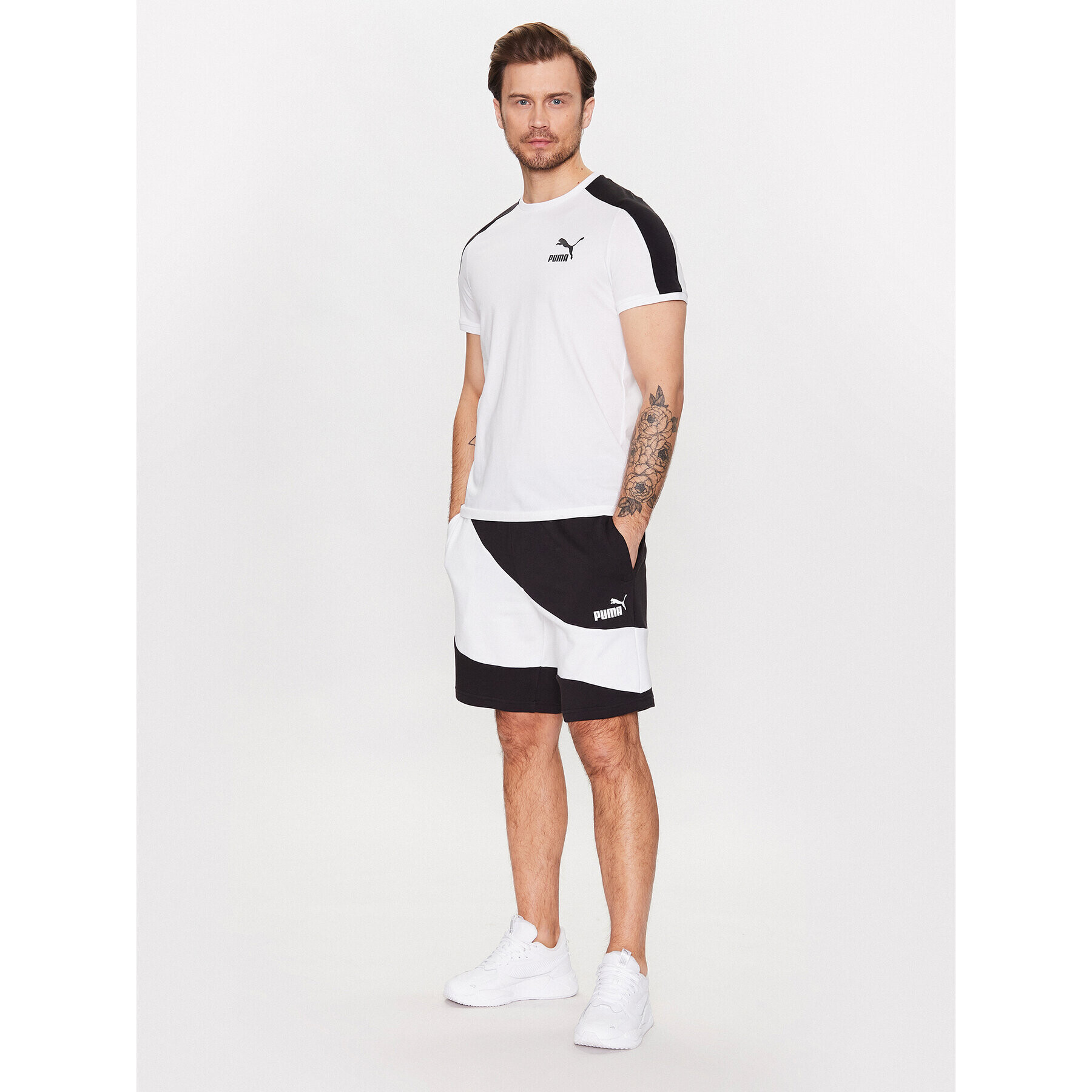 Puma Тишърт T7 Iconic 538204 Бял Slim Fit - Pepit.bg