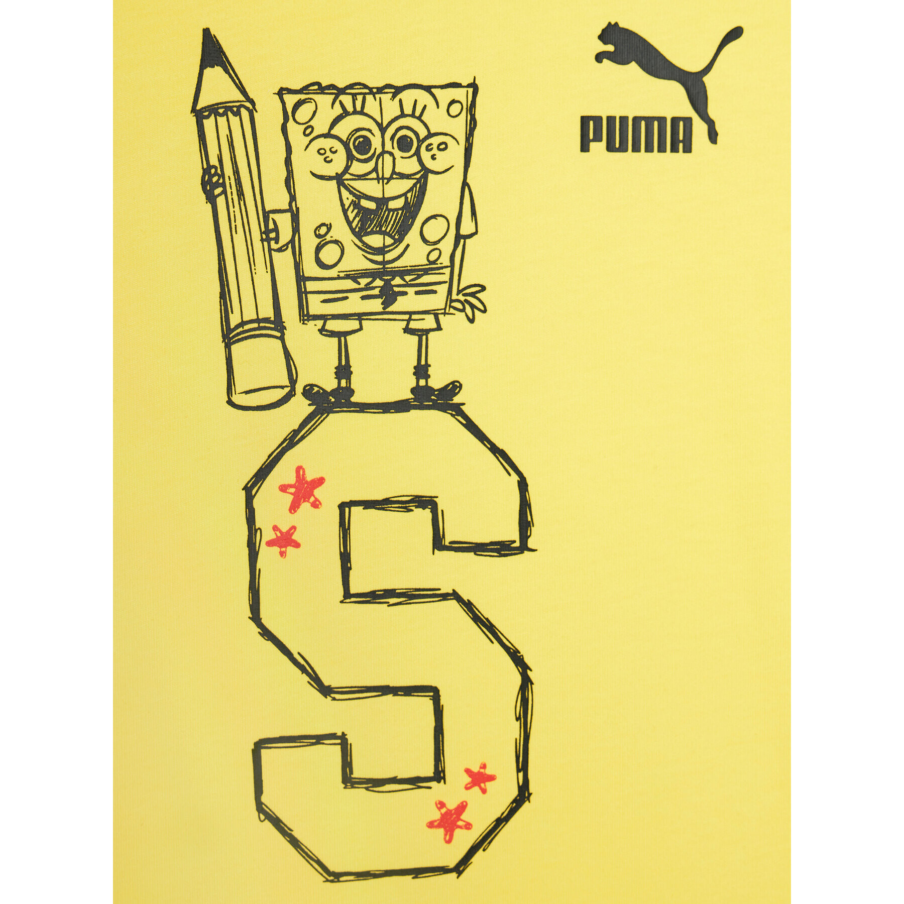 Puma Тишърт X Spongebob 622217 Жълт Regular Fit - Pepit.bg