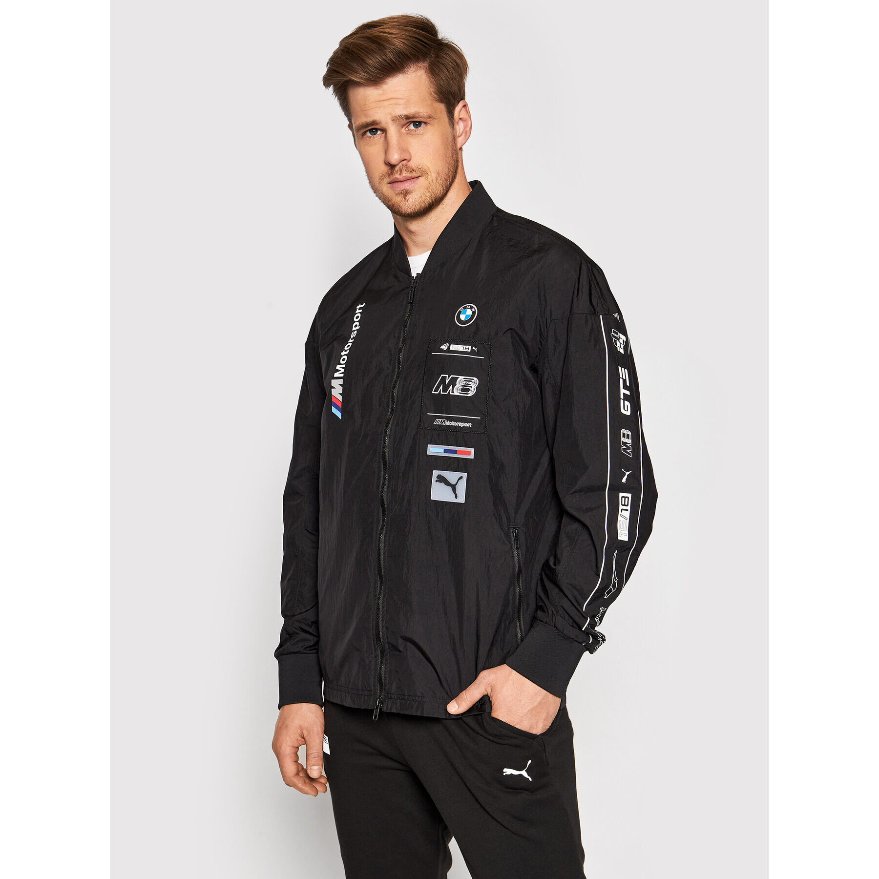 Puma Яке бомбър Bmw Mms Street 597969 Черен Regular Fit - Pepit.bg