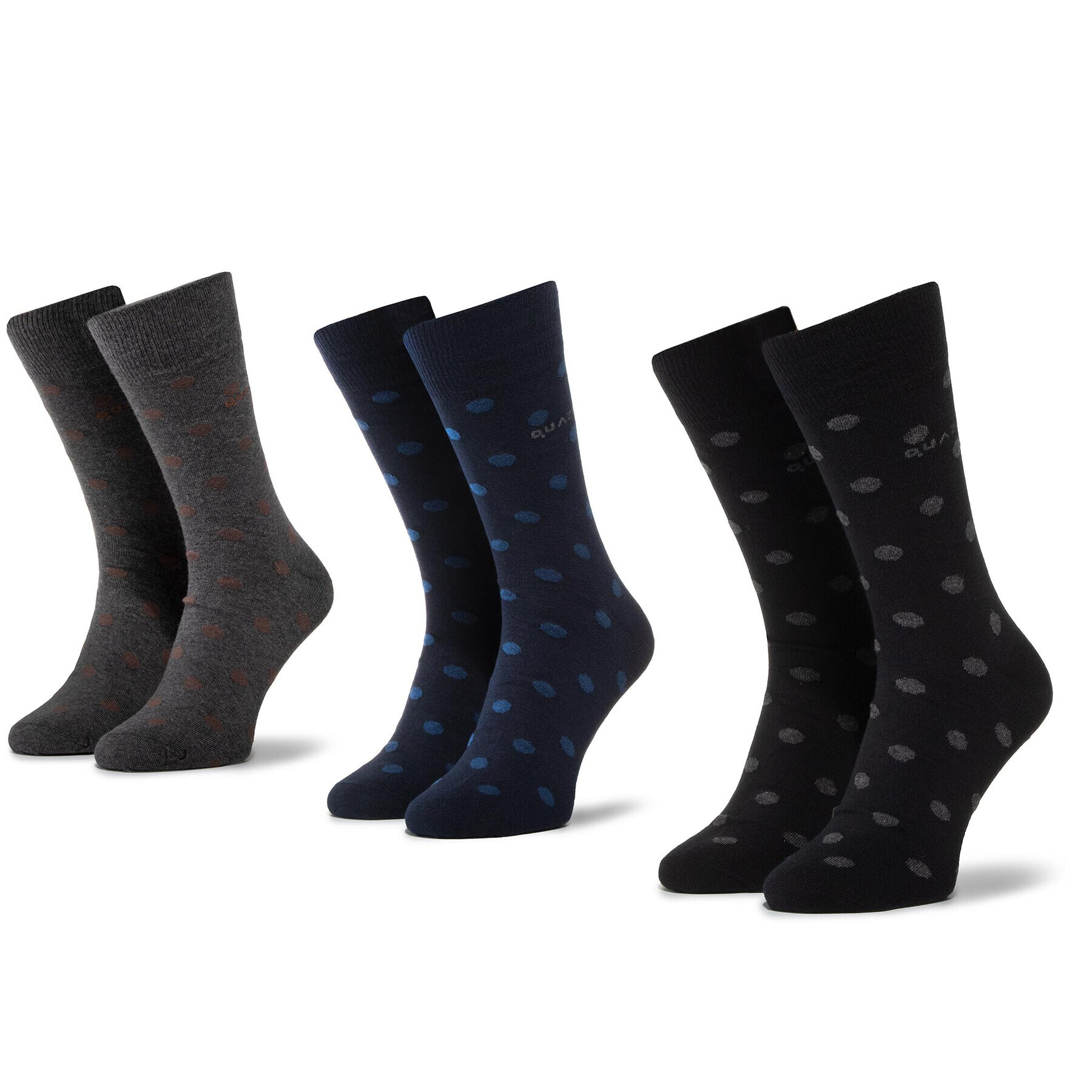 QUAZI Комплект 3 чифта дълги чорапи мъжки QZ-SOCKS-65-04-MEN-005 Сив - Pepit.bg