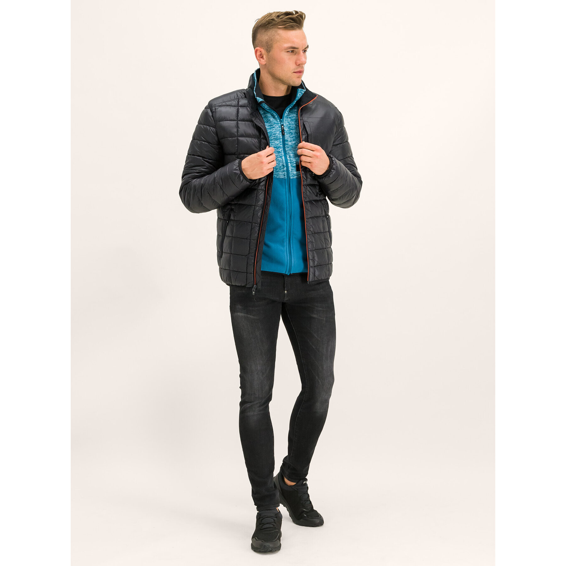 Quiksilver Пухено яке Release EQYJK03477 Черен Regular Fit - Pepit.bg