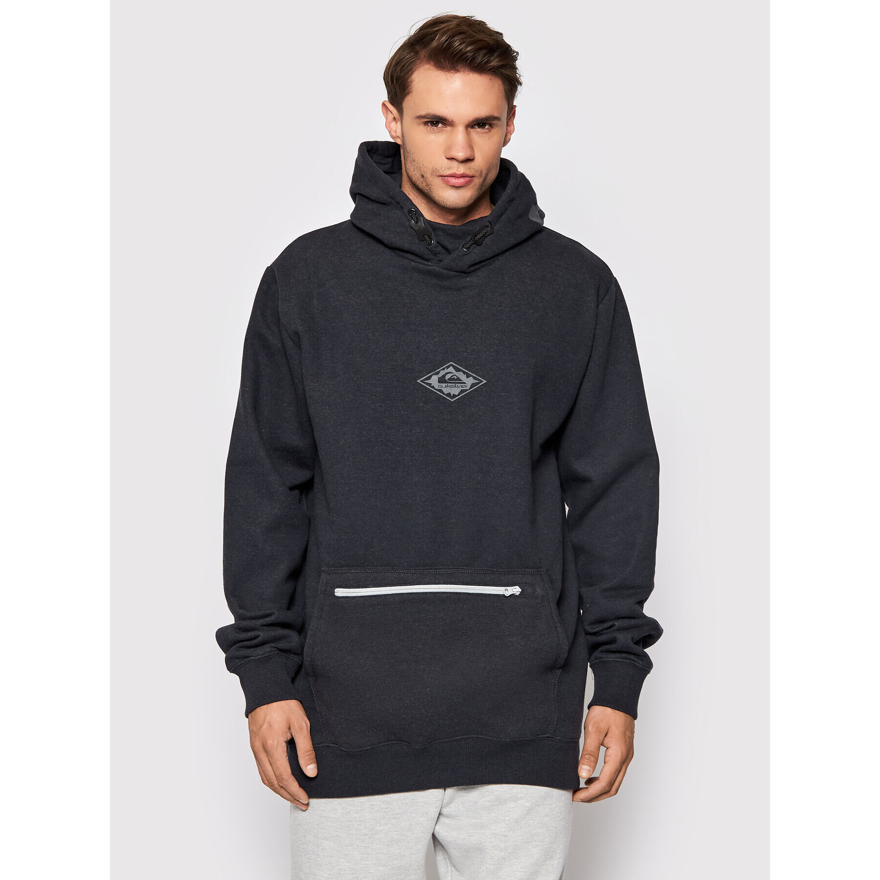 Quiksilver Суитшърт Big Logo Tech EQYFT04378 Сив Regular Fit - Pepit.bg