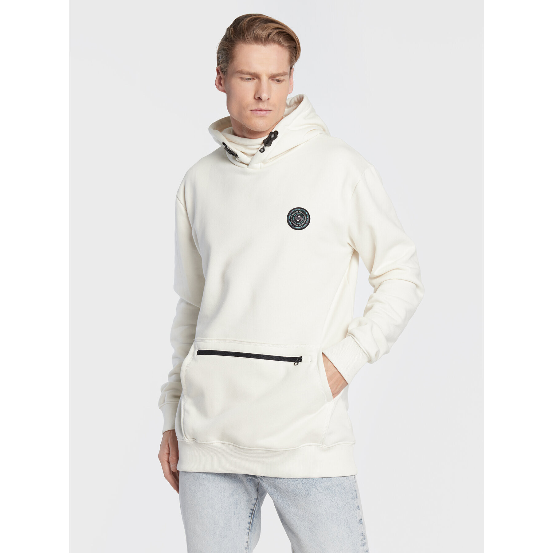 Quiksilver Суитшърт Big Logo Tech EQYFT04559 Бежов Relaxed Fit - Pepit.bg