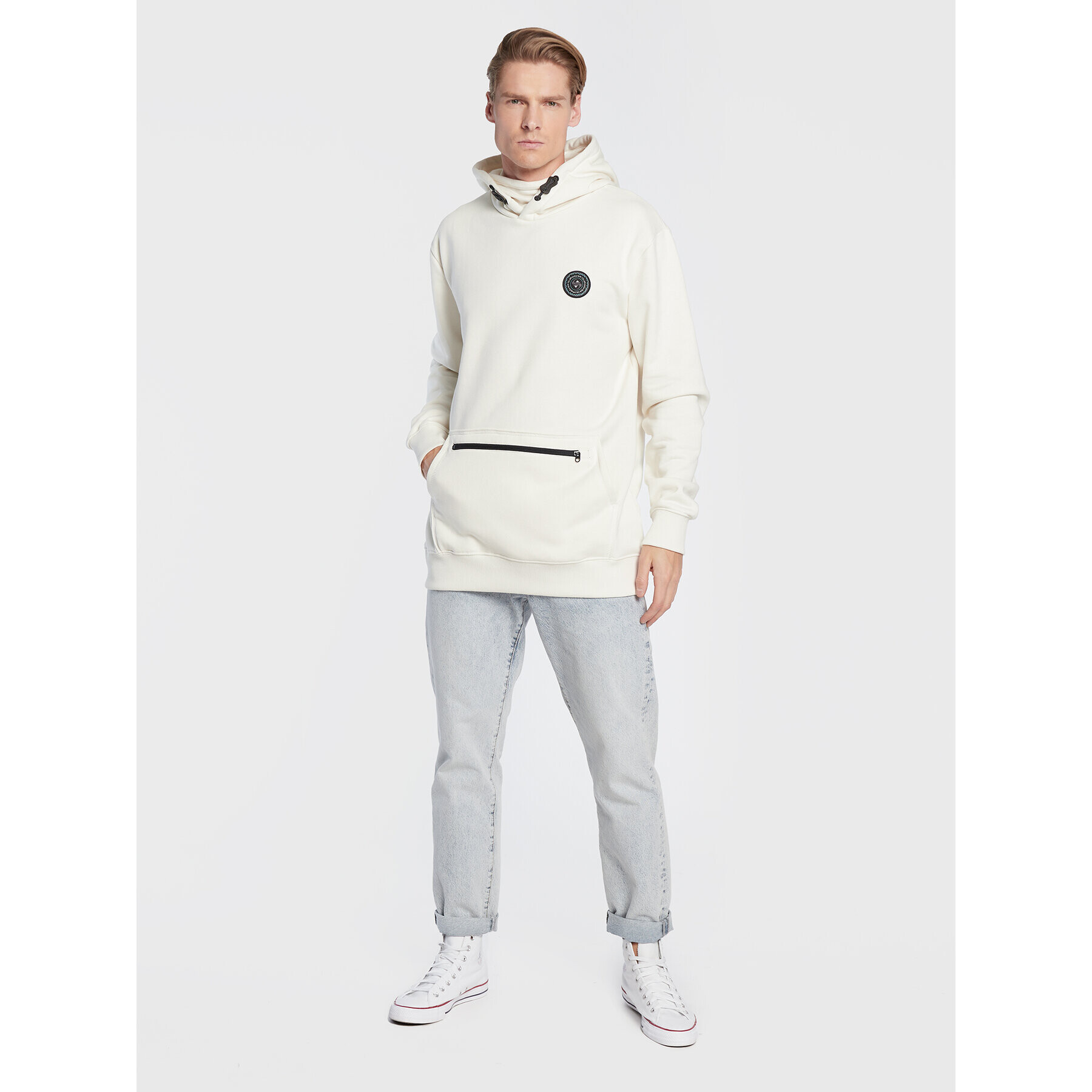 Quiksilver Суитшърт Big Logo Tech EQYFT04559 Бежов Relaxed Fit - Pepit.bg