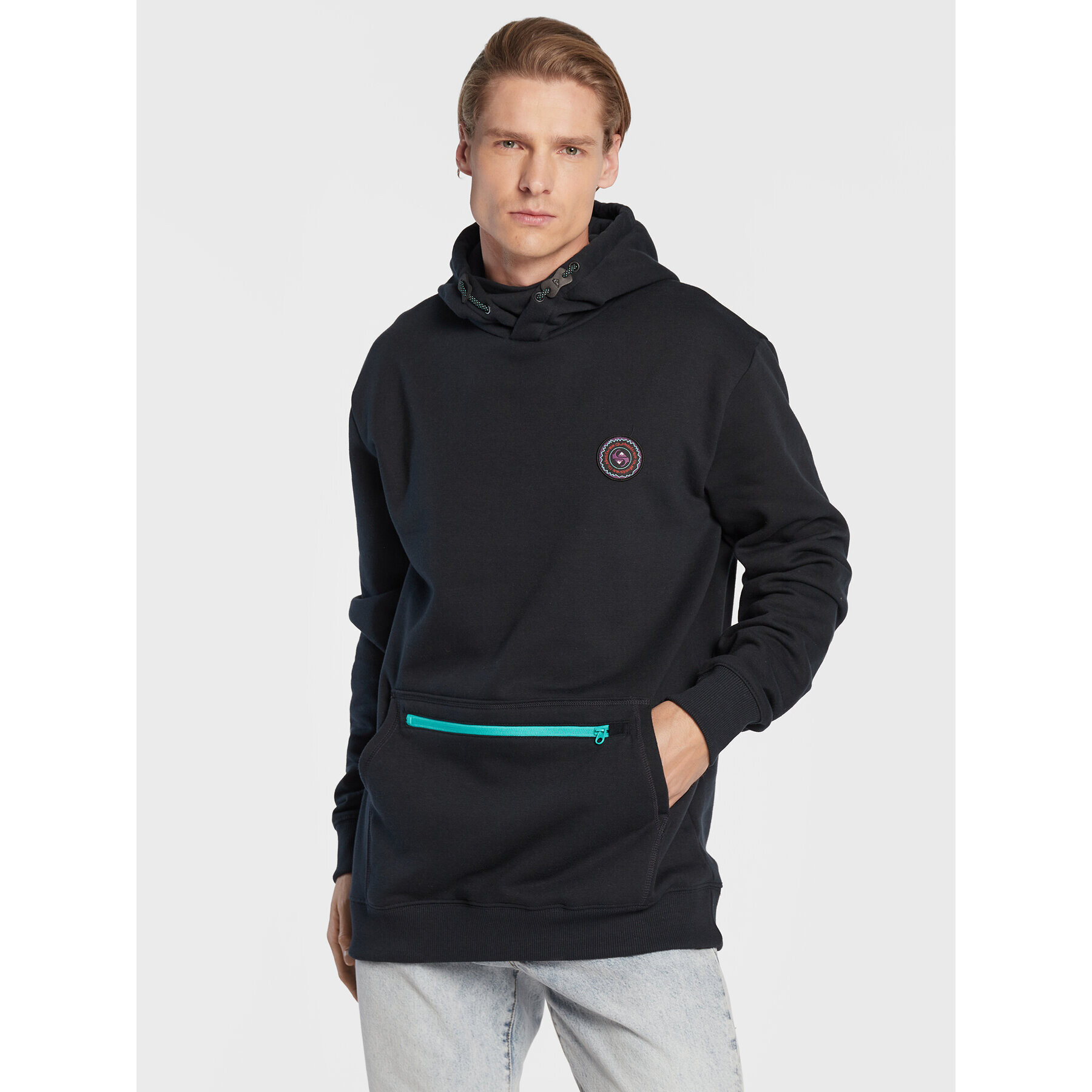 Quiksilver Суитшърт Big Logo Tech EQYFT04559 Черен Relaxed Fit - Pepit.bg