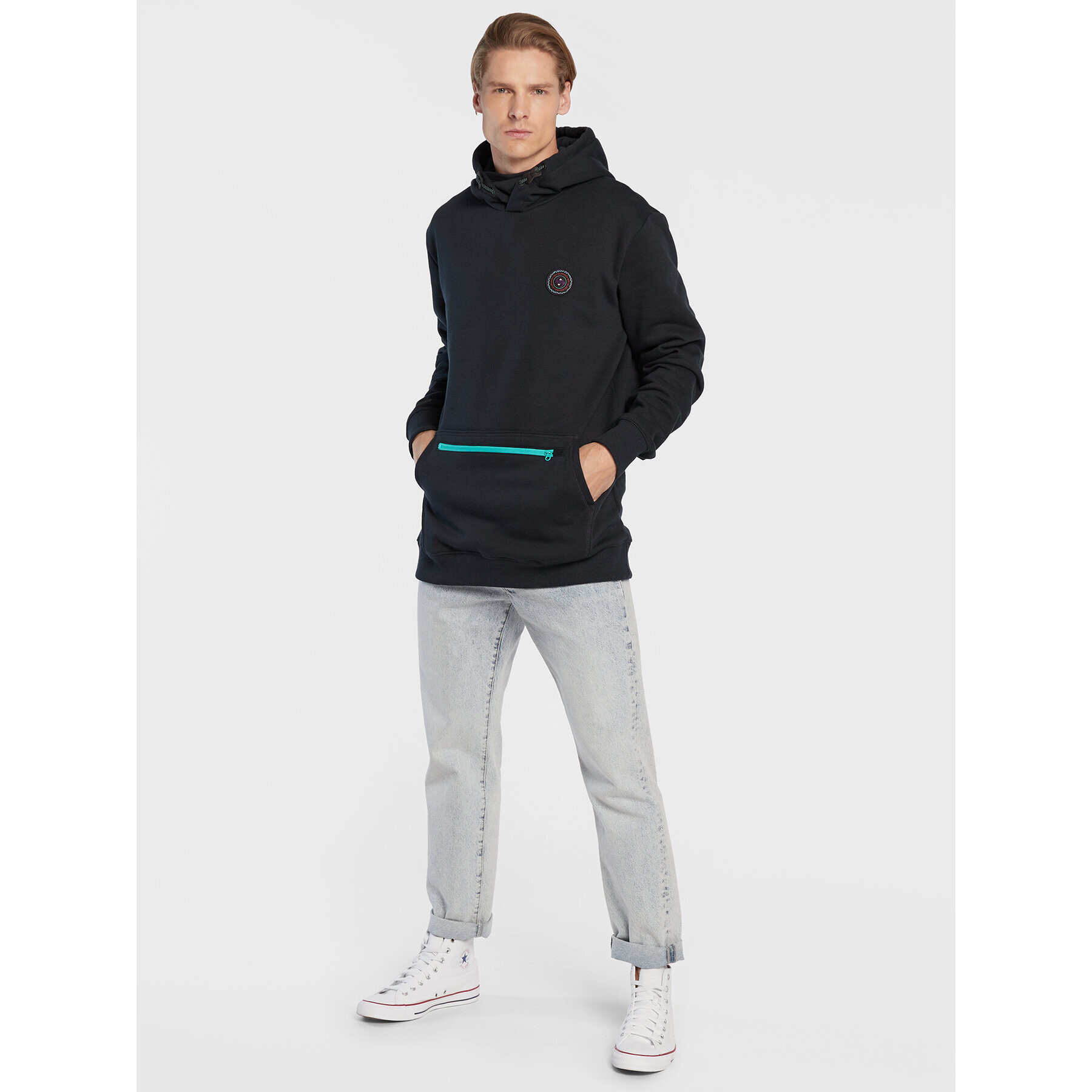 Quiksilver Суитшърт Big Logo Tech EQYFT04559 Черен Relaxed Fit - Pepit.bg