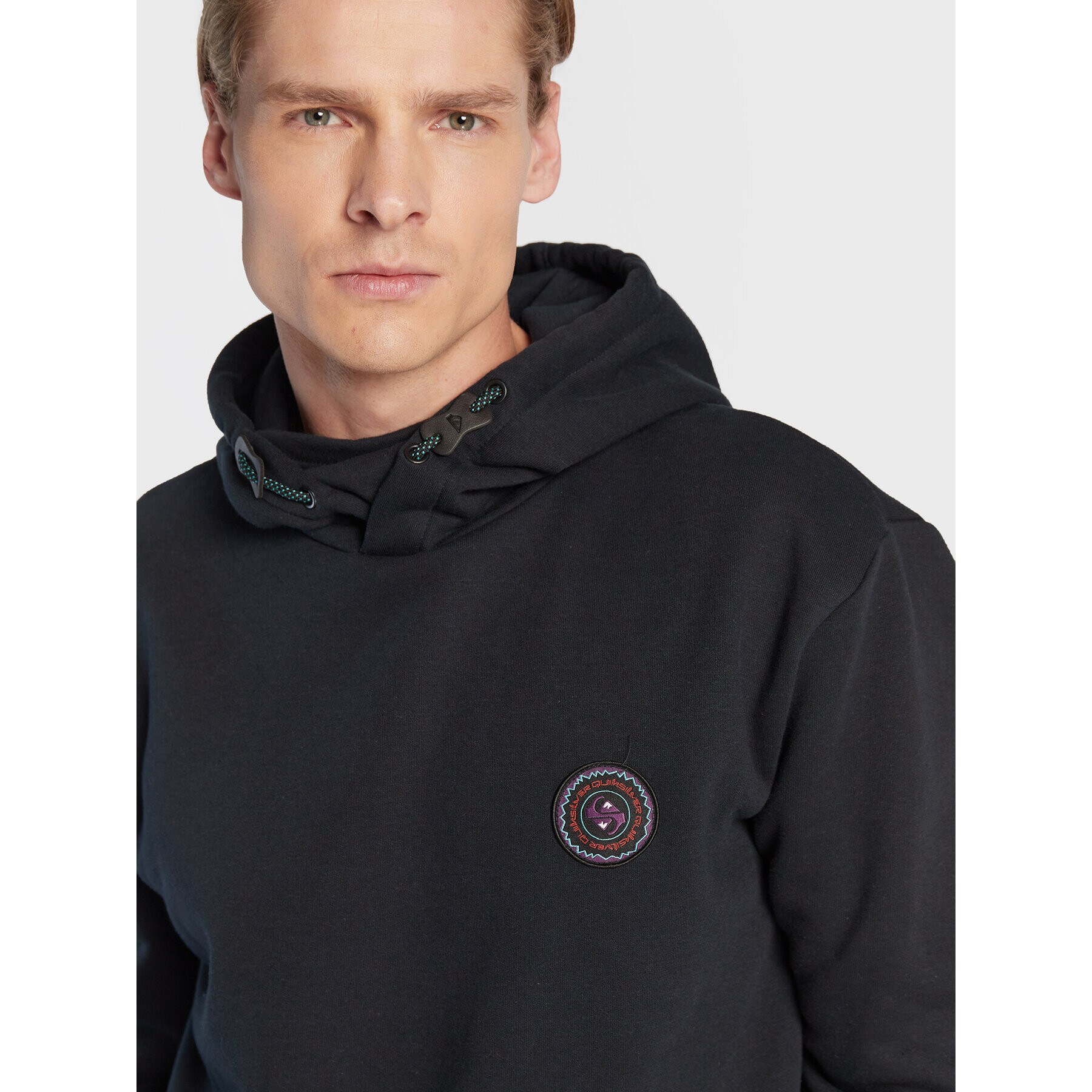 Quiksilver Суитшърт Big Logo Tech EQYFT04559 Черен Relaxed Fit - Pepit.bg