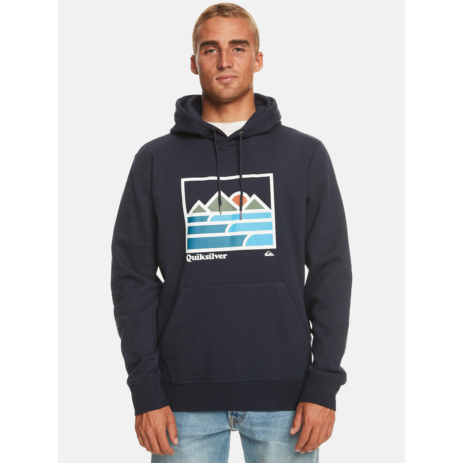 Quiksilver Суитшърт Landscape Lines Otlr EQYFT04832 Тъмносин Regular Fit - Pepit.bg