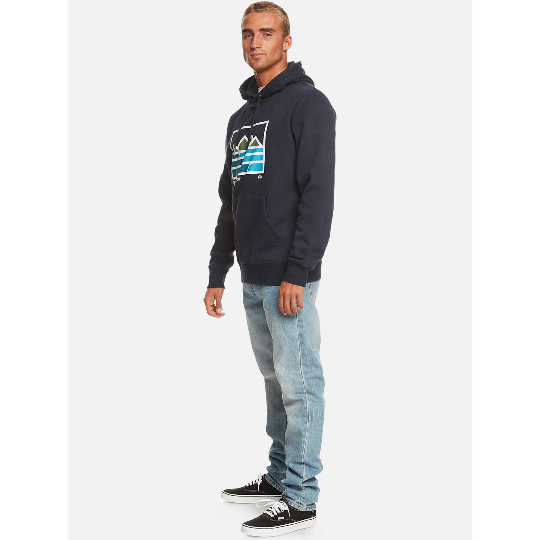 Quiksilver Суитшърт Landscape Lines Otlr EQYFT04832 Тъмносин Regular Fit - Pepit.bg