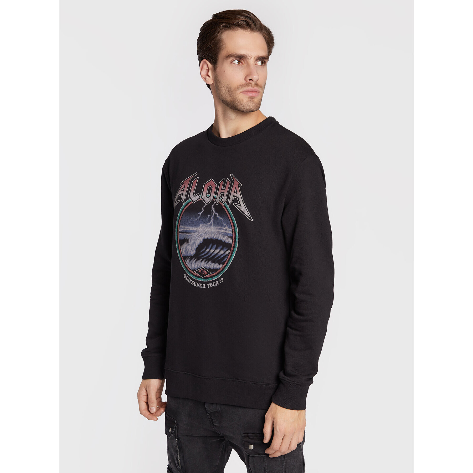 Quiksilver Суитшърт Rock Waves EQYFT04688 Черен Regular Fit - Pepit.bg