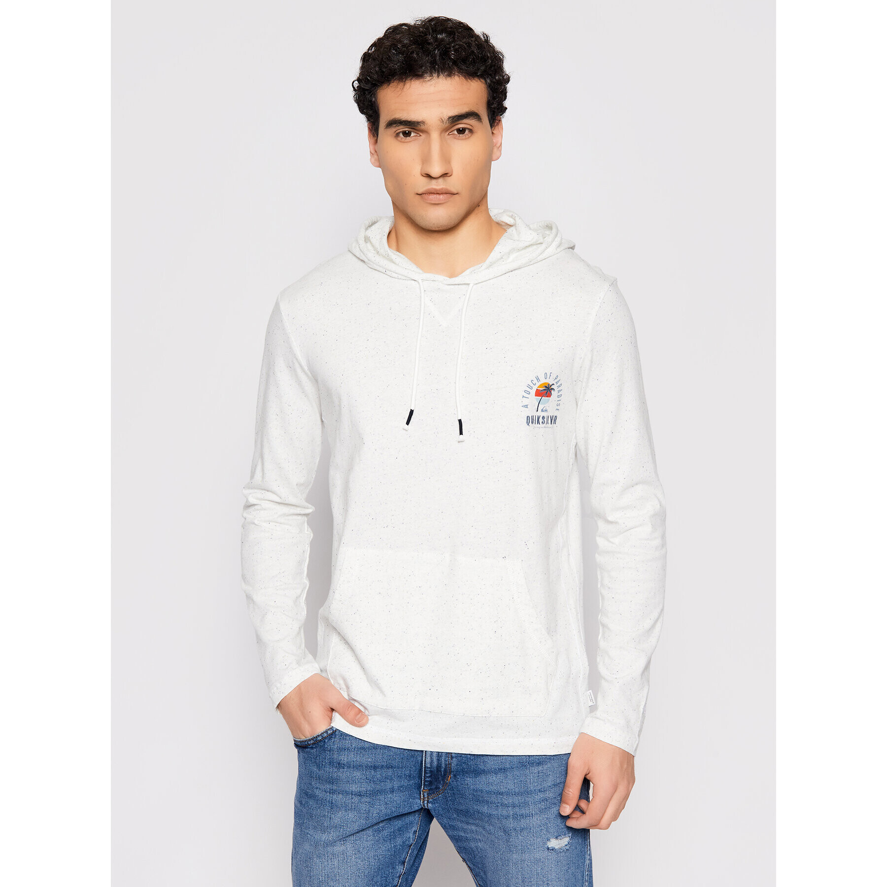 Quiksilver Тениска с дълъг ръкав Beal Hoody EQYKT04122 Бял Regular Fit - Pepit.bg