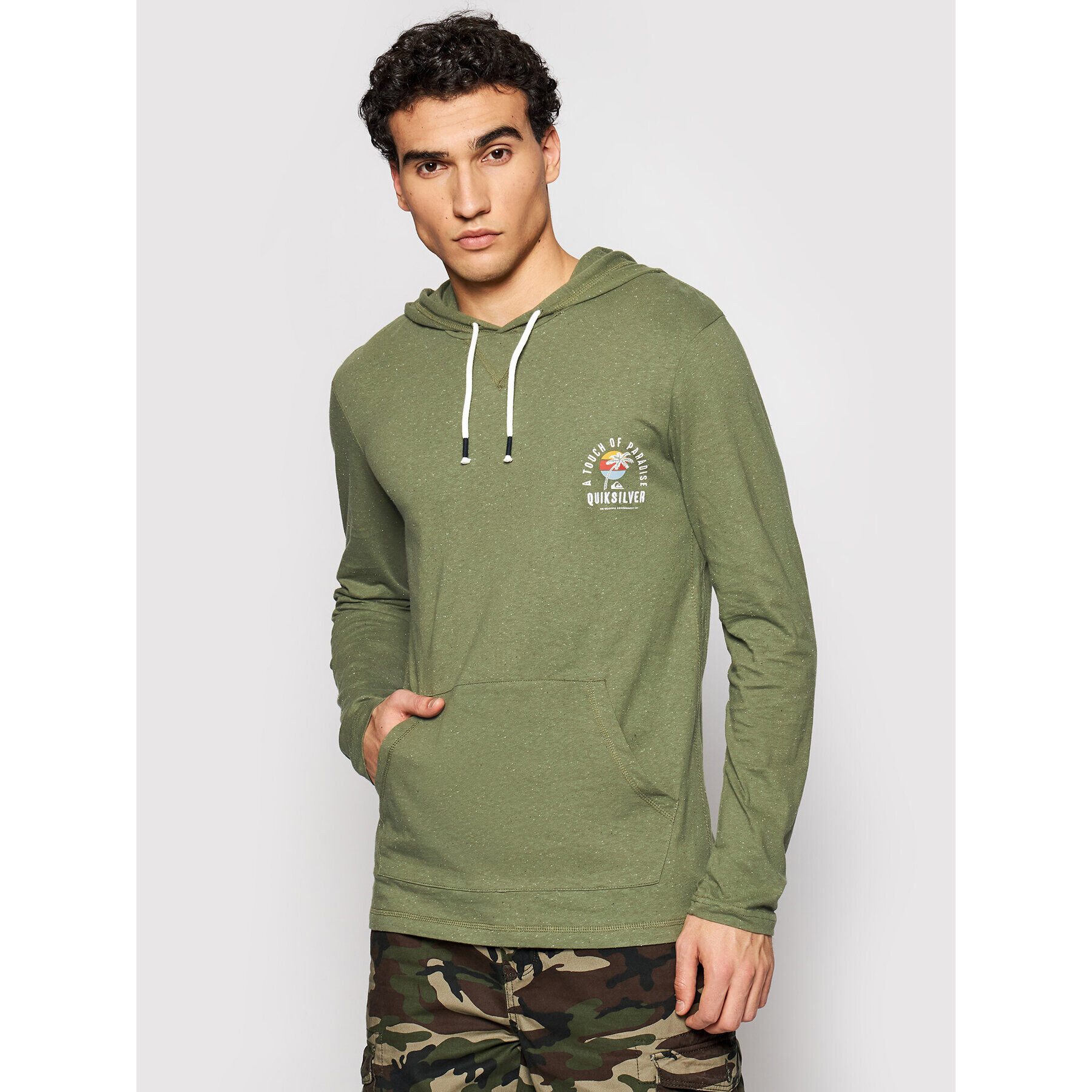 Quiksilver Тениска с дълъг ръкав Beal Hoody EQYKT04122 Зелен Regular Fit - Pepit.bg