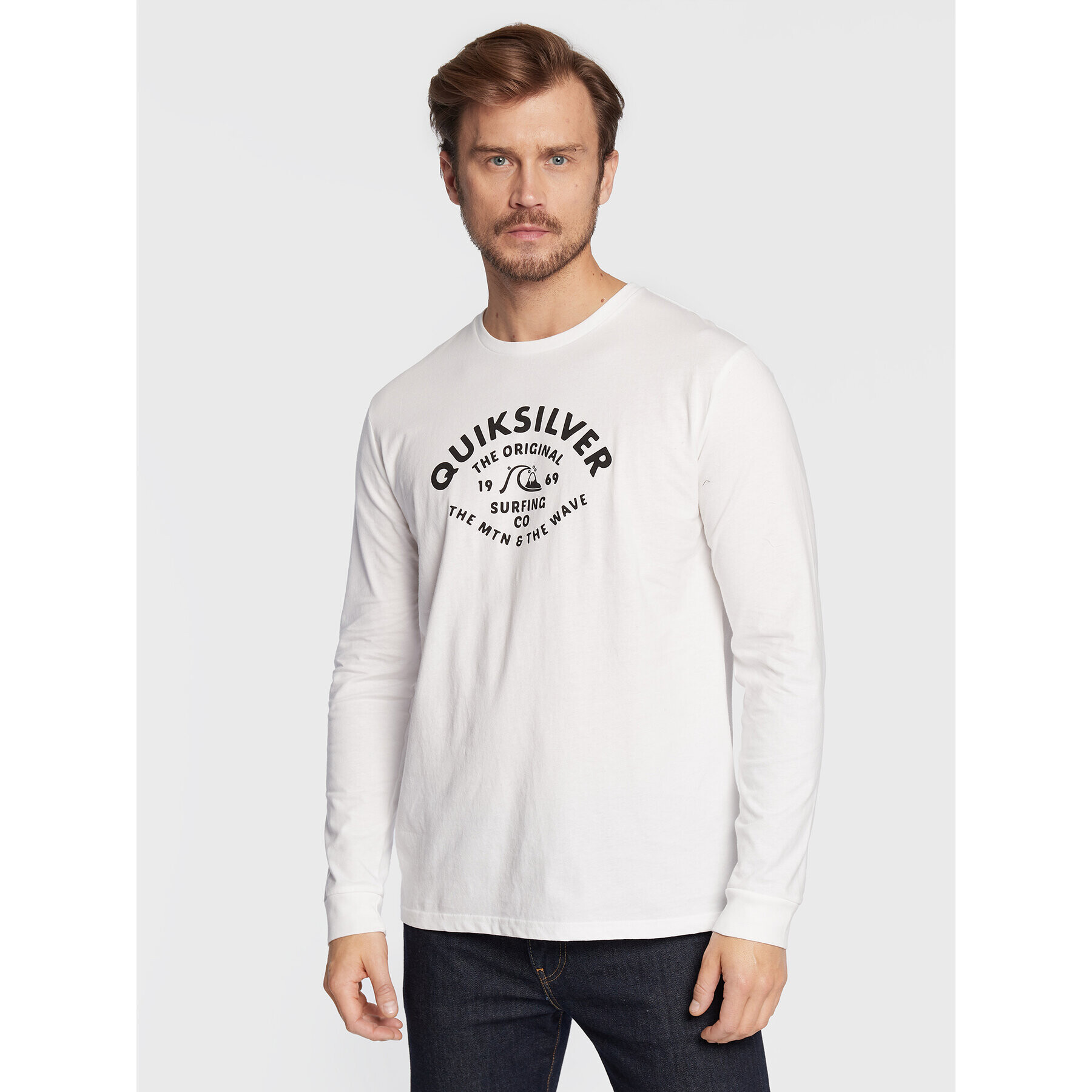 Quiksilver Тениска с дълъг ръкав Script Talk EQYZT07055 Бял Classic Fit - Pepit.bg